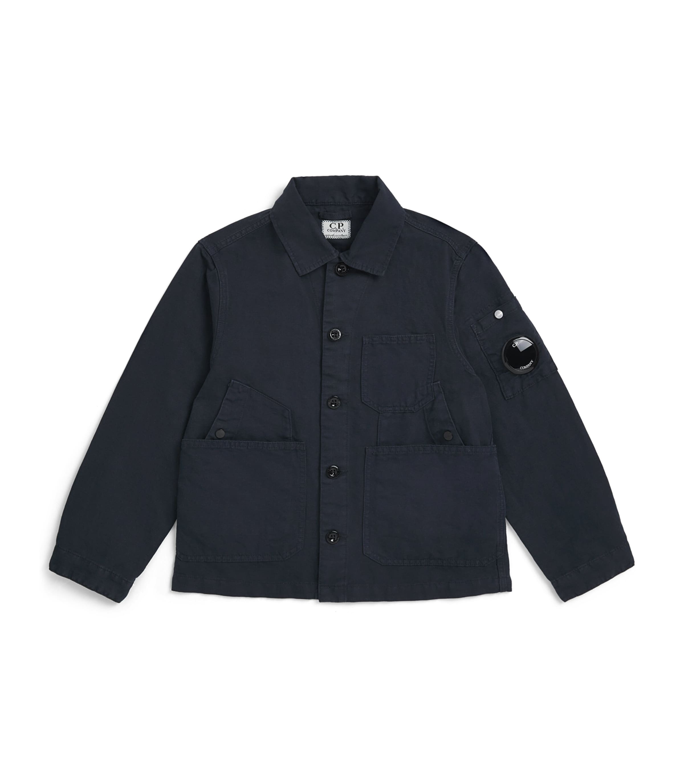 Shop C.p. Company Linen-cotton Utility Shirt Jacket In Blue