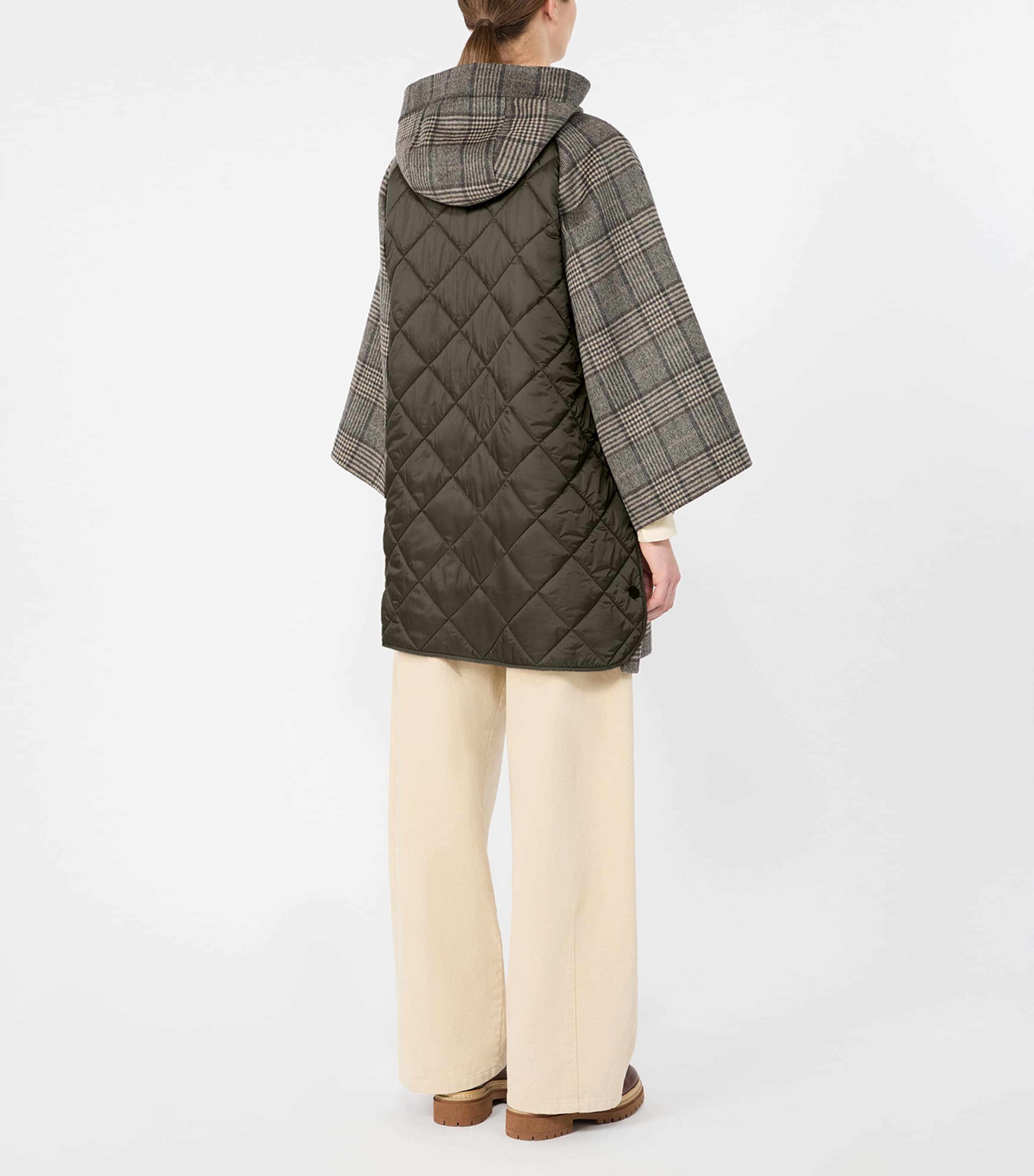 Weekend Max Mara Womens Virgin Wool Quilted-Back Coat Dark Grey Image 4