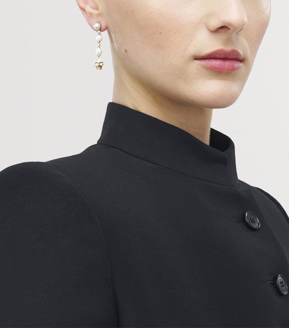 Faux Pearl and Skull Earrings 1953 Image 3