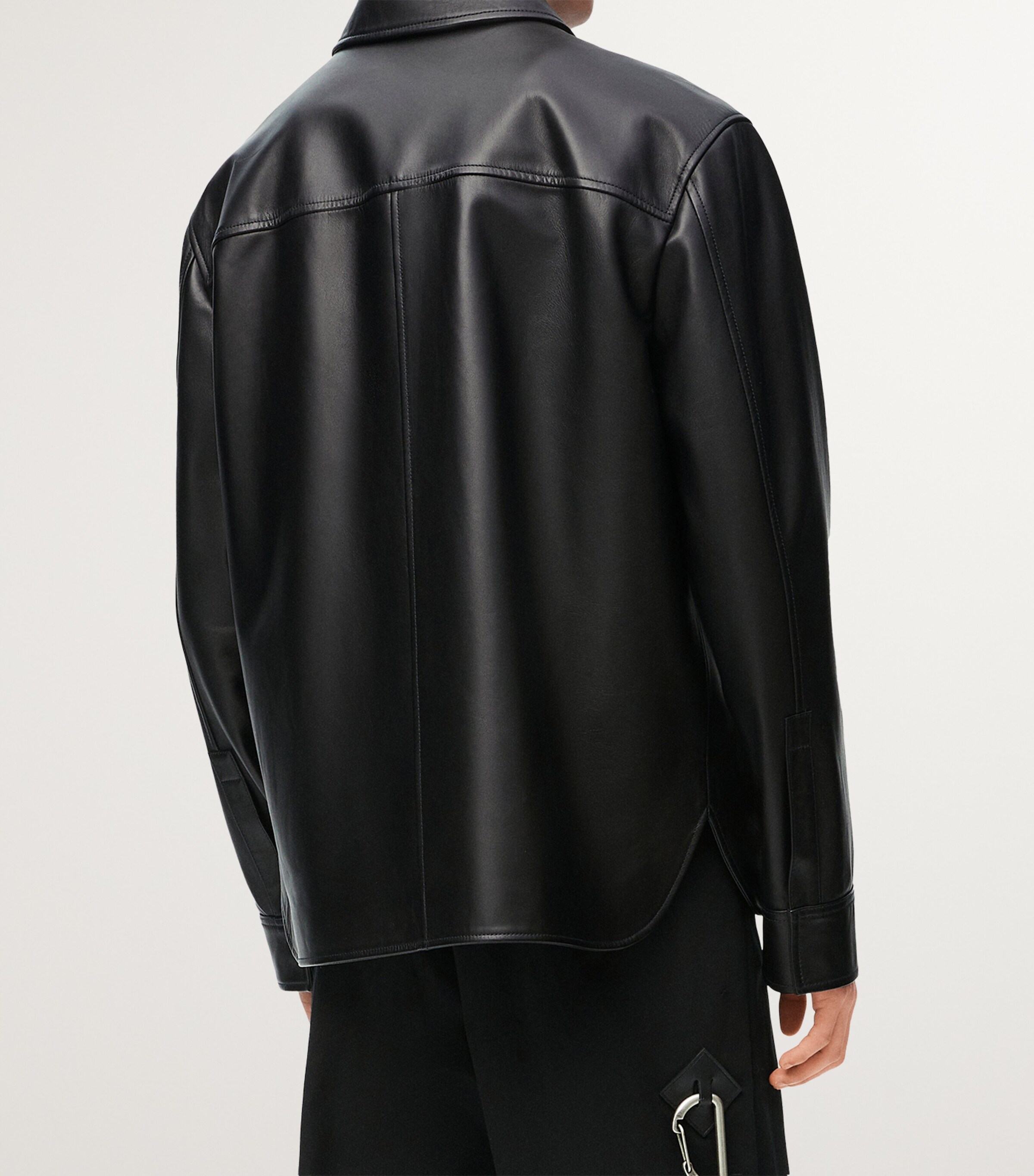 Leather Shirt Jacket BLACK Image 4