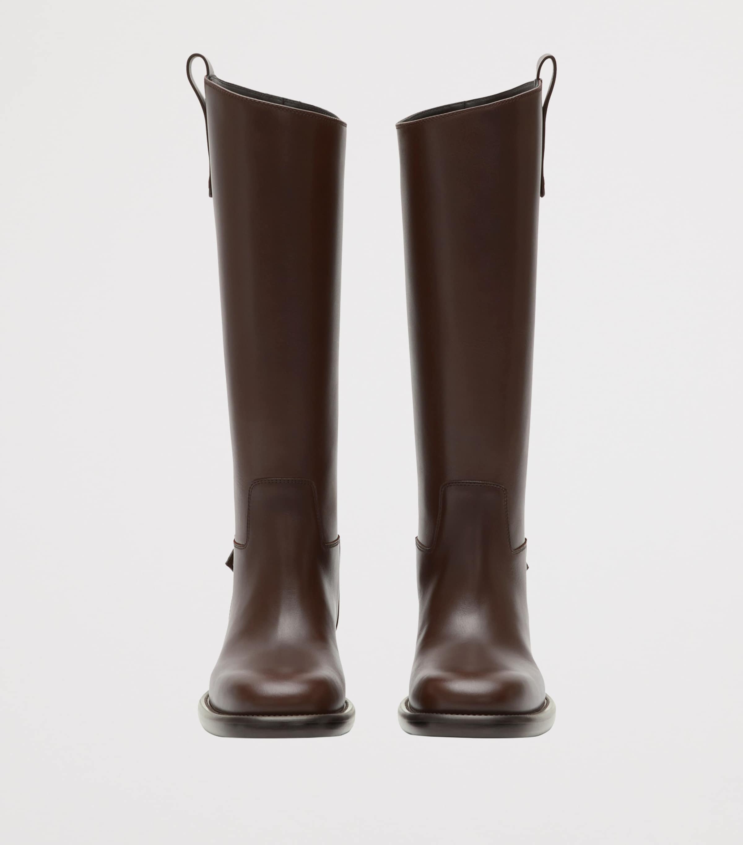 Leather Cavalier Knee-High Boots TREACLE BROWN Image 2