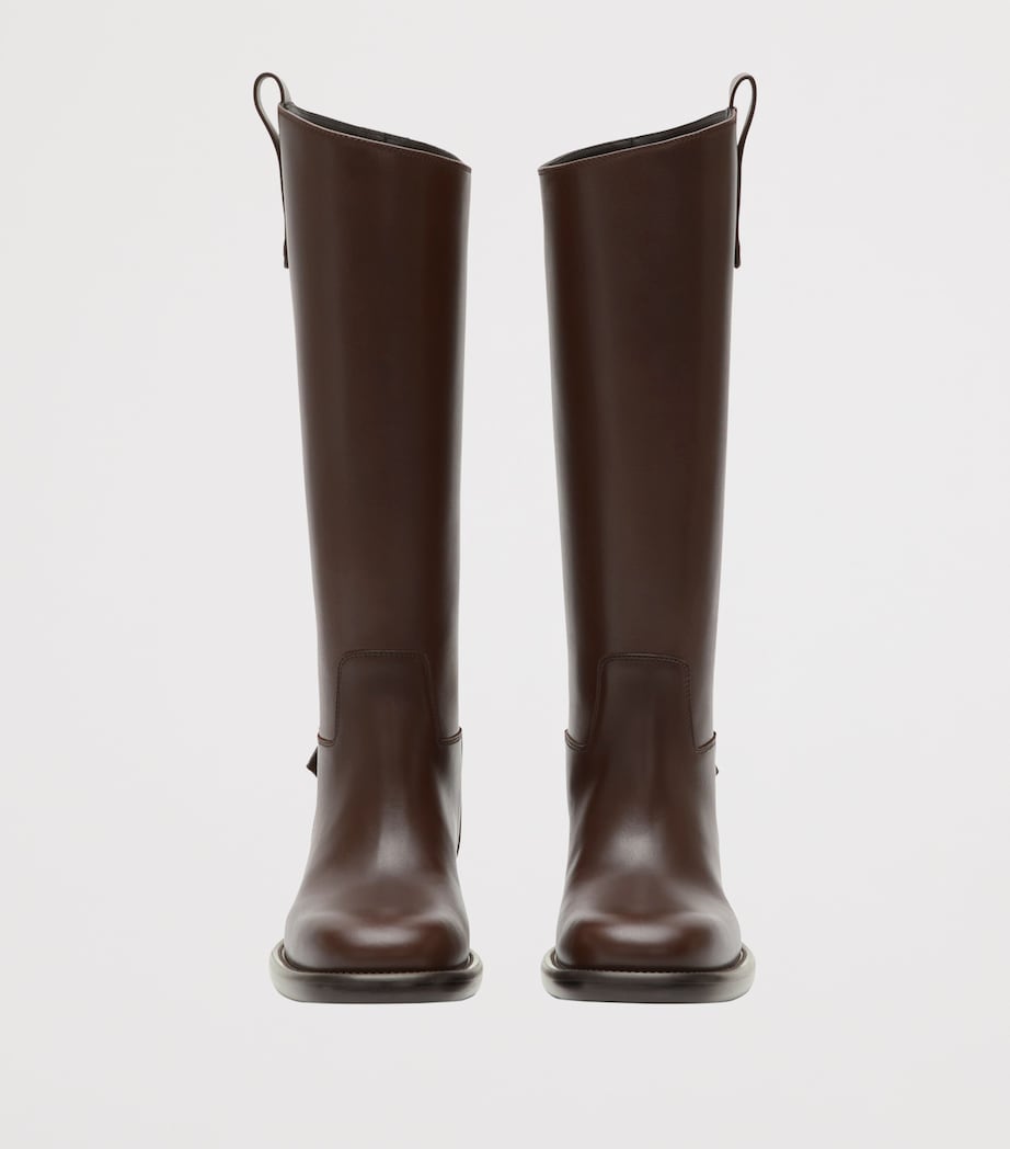 Leather Cavalier Knee-High Boots TREACLE BROWN Image 2