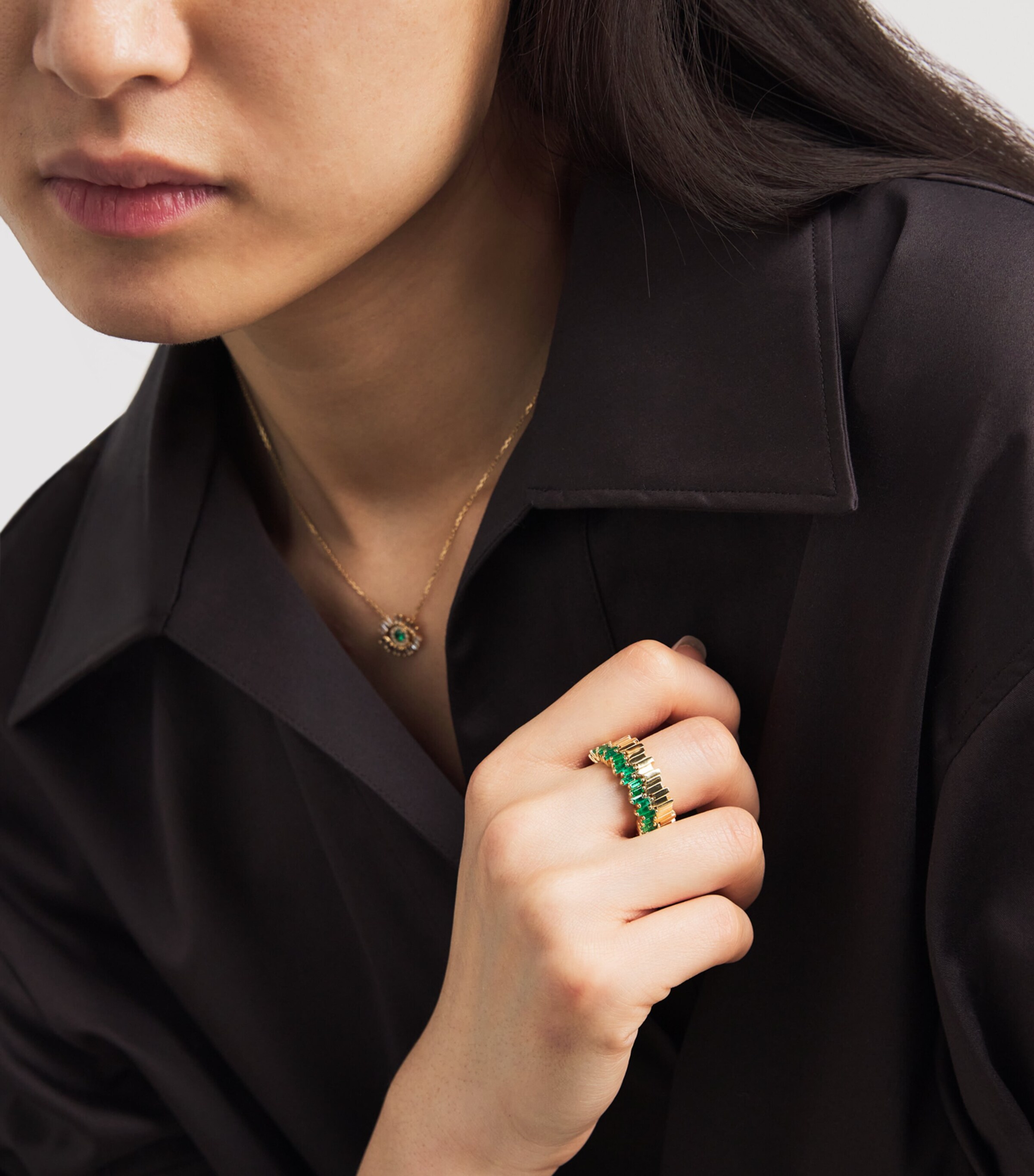 Suzanne Kalan Yellow Gold and Emerald Golden Age Eternity Ring (Size 7) Yg/emer Image 2