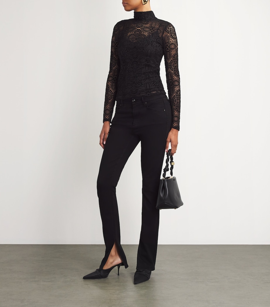 Lace Ursula Rollneck Top BLACK Image 2