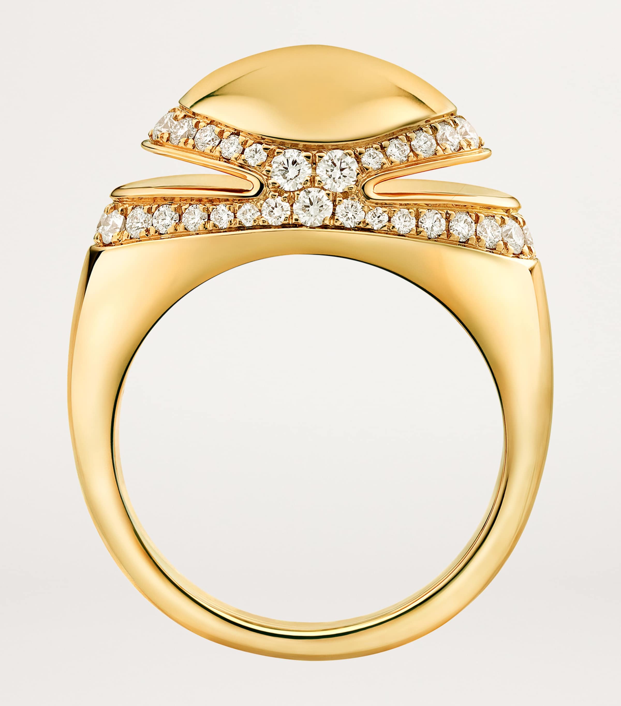 Yellow Gold and Diamond Cabochon Ring YELLOW GOLD Image 2