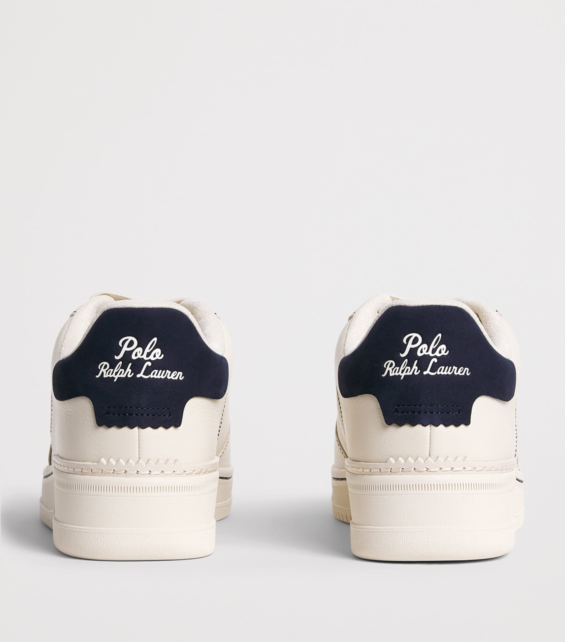 Polo Ralph Lauren Leather Masters Court Sneakers Ecru/navy Image 5