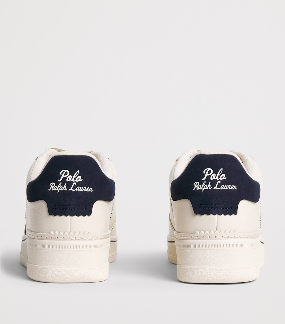 Polo Ralph Lauren Leather Masters Court Sneakers Ecru/navy Image 5