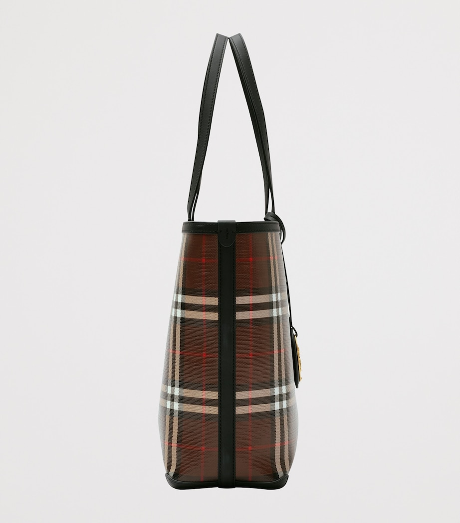 Burberry Small Check Tote Bag Chocolate Brown Image 5