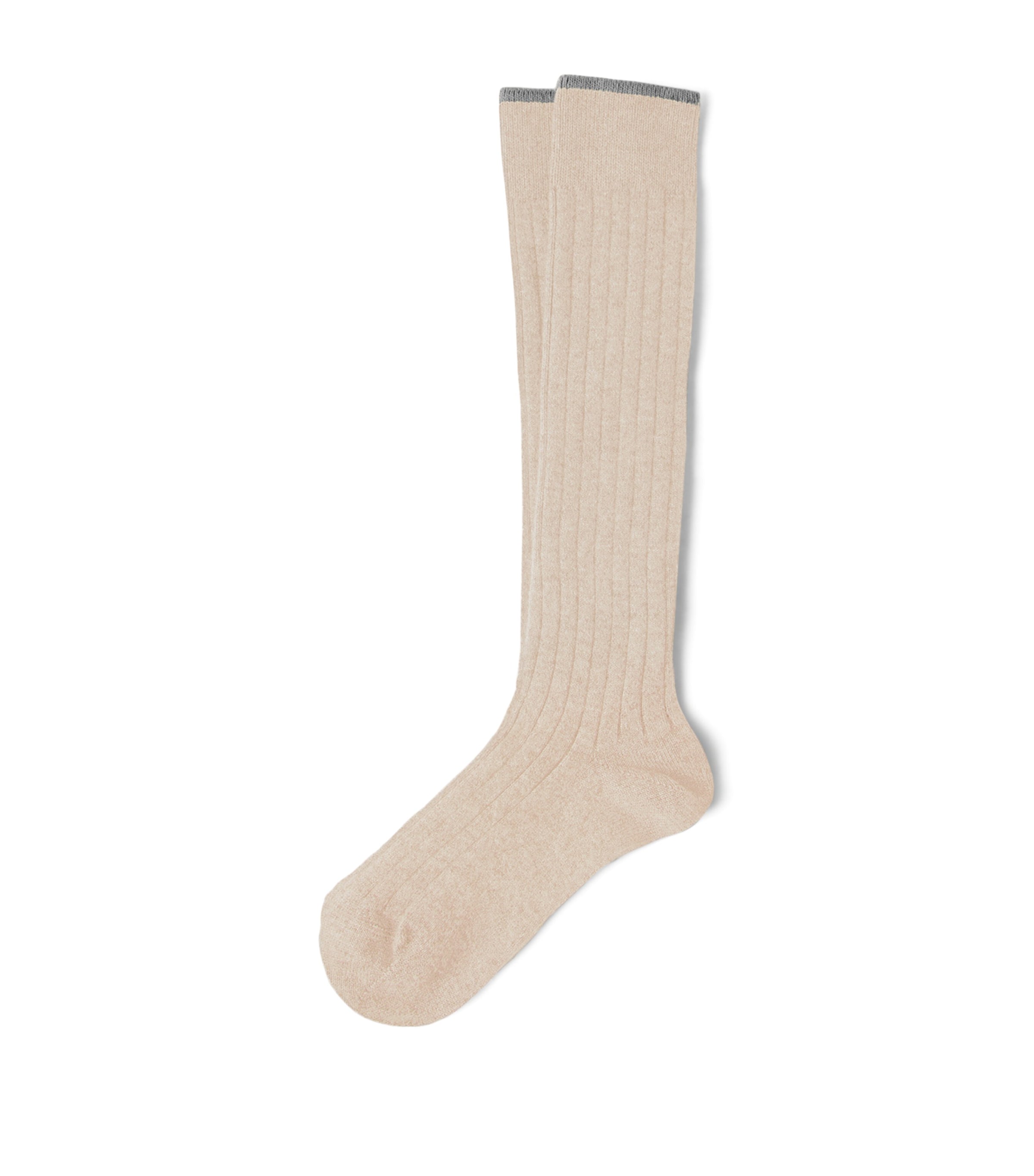 Brunello Cucinelli Cashmere Rib-knit Socks In Beige
