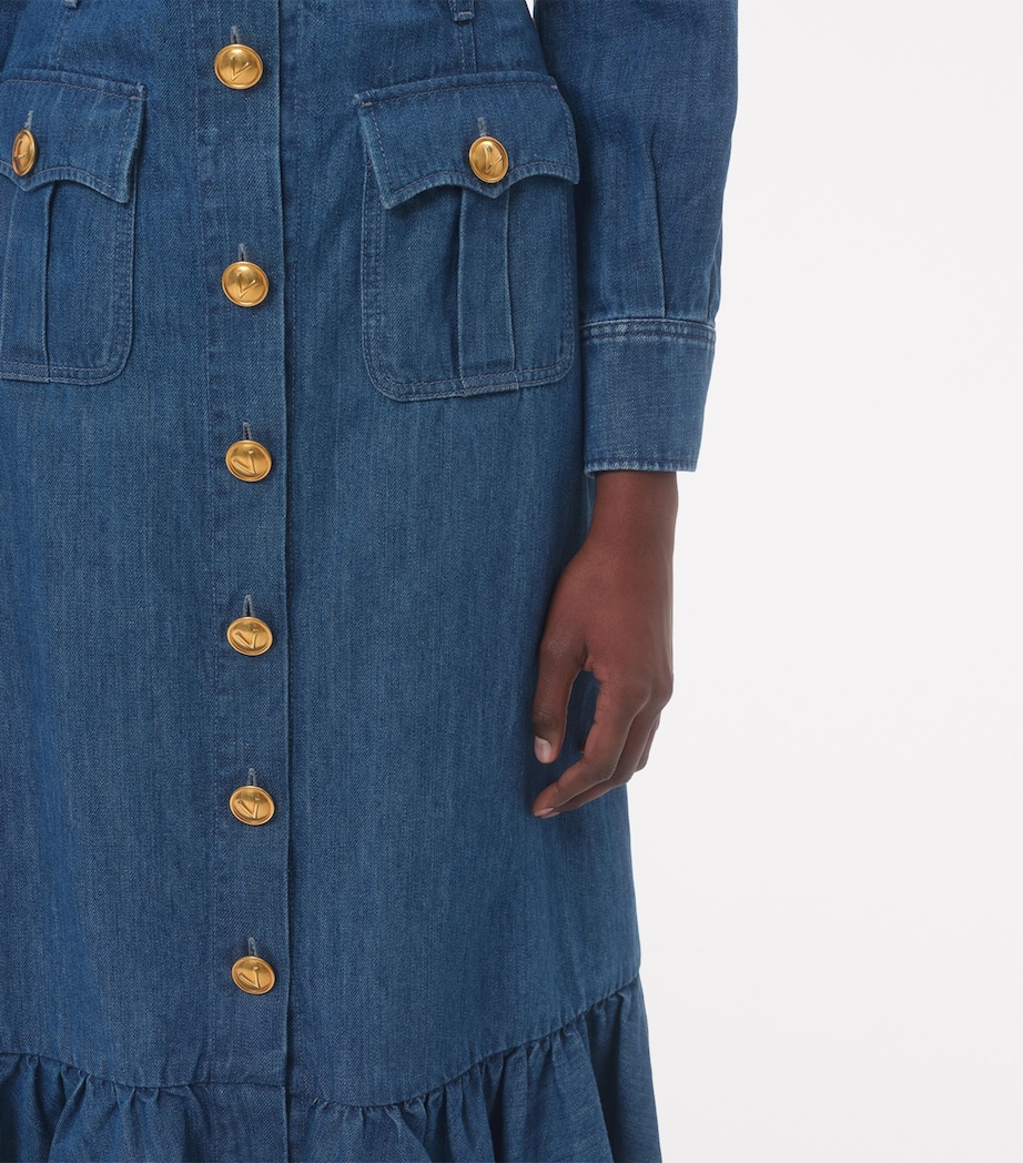 Denim Midi Skirt 558 Image 6