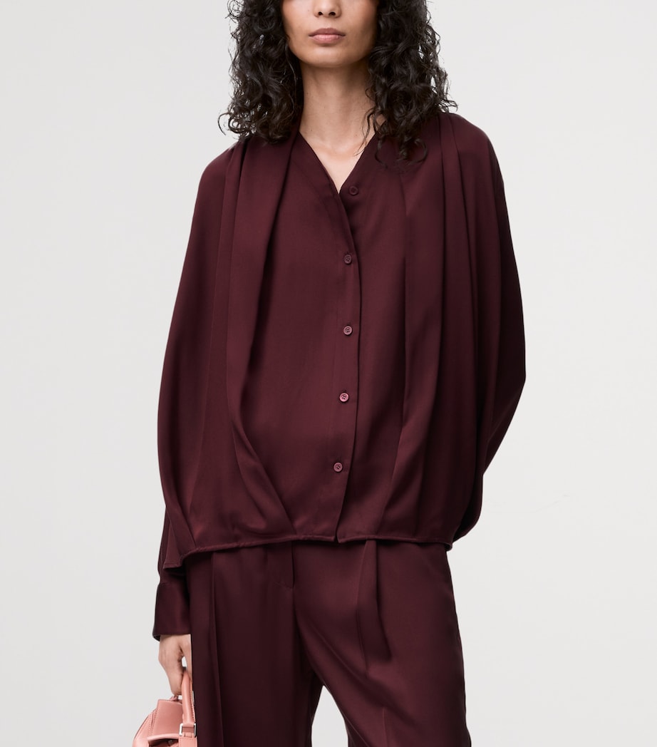 Silk Pyjama Blouse BURGUNDY Image 3