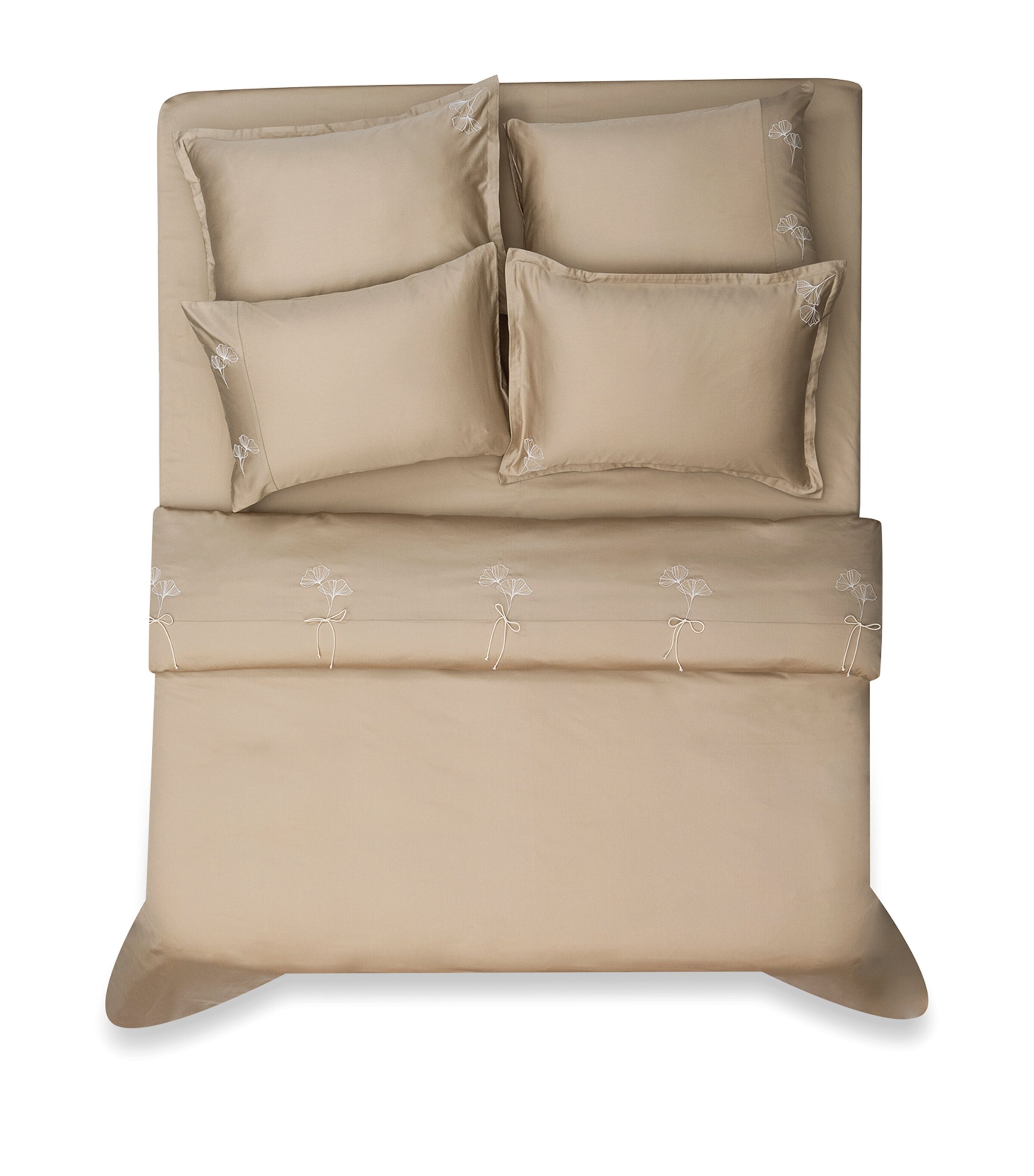Hamam Organic Cotton Sateen Core Super King Fitted Sheet (180cm x 200cm) Flax Image 2