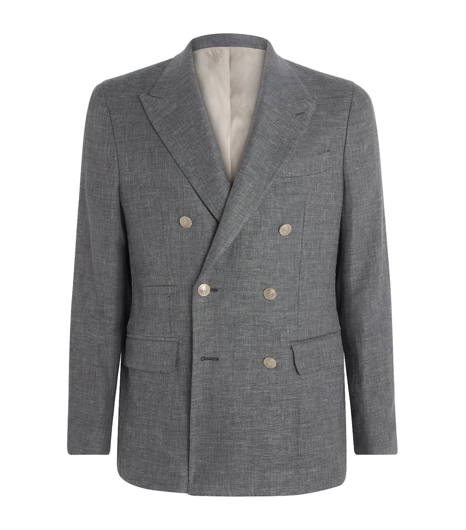 Eleventy Mens Linen-Wool-Silk Blazer Nero Image 1