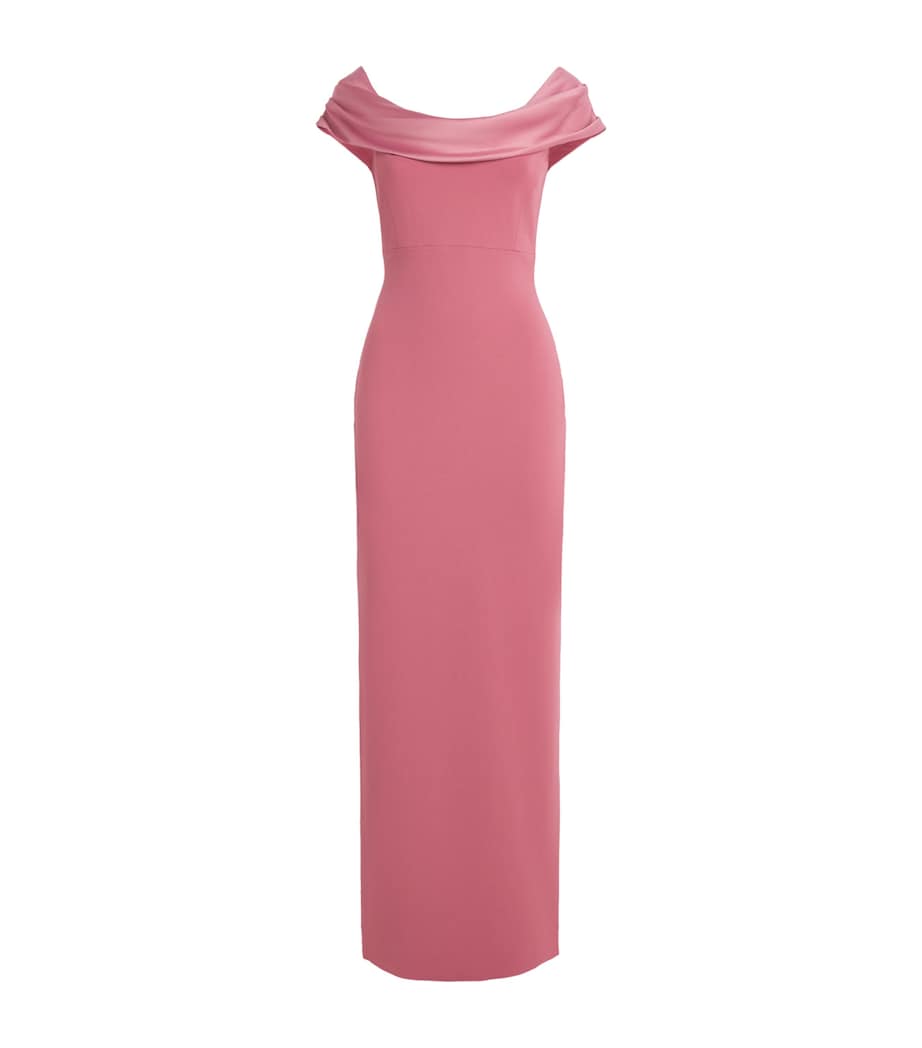 Solace London Womens Crepe Adele Maxi Dress Dark Rose Image 1