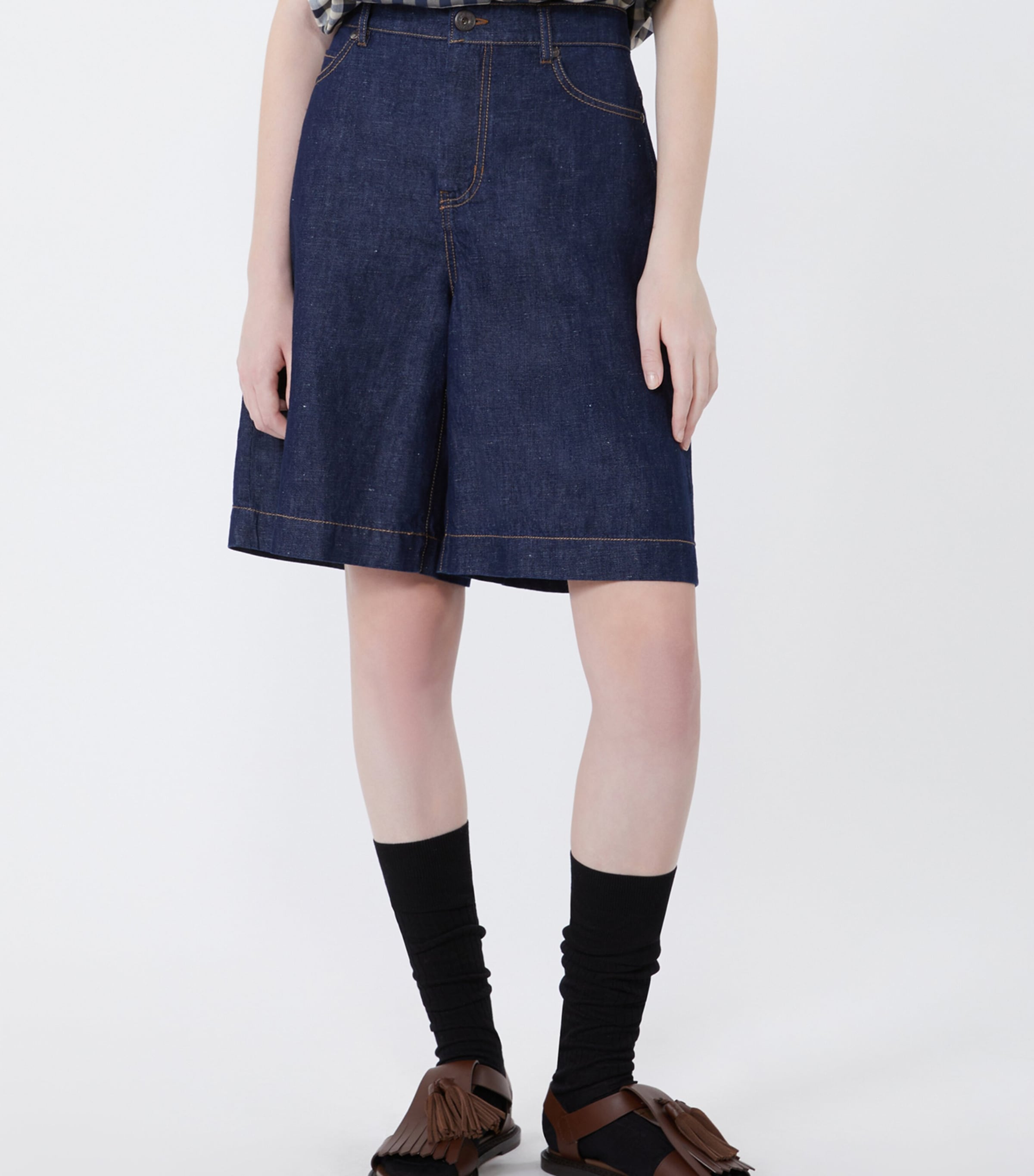 Weekend Max Mara Womens Denim Shorts Navy Image 3