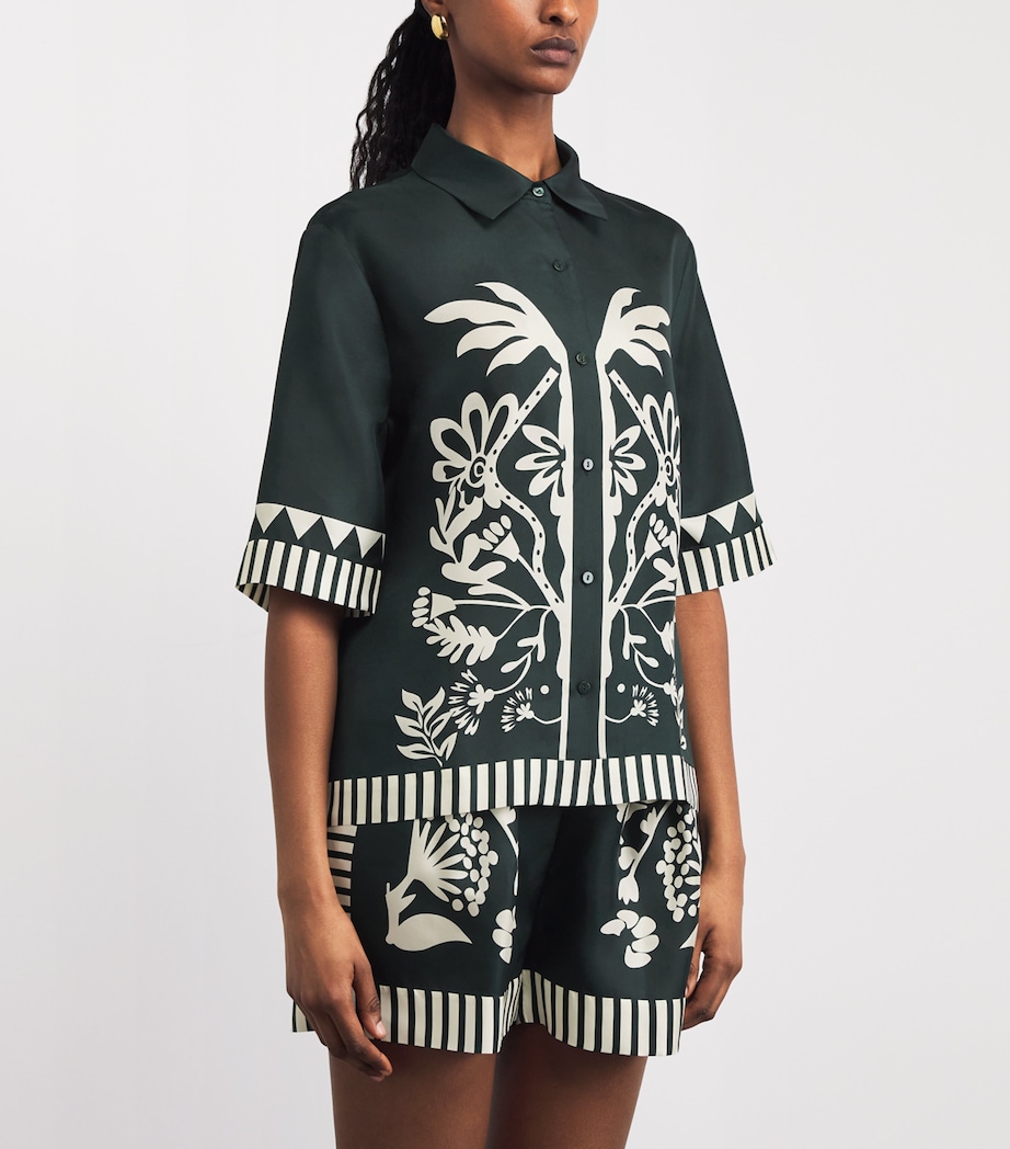 Eres Womens Silk Floral Émeraude Shirt Scarabee/pan Image 4