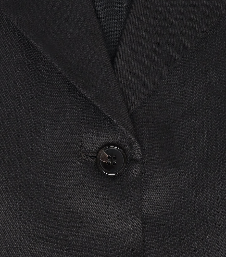 Theory Womens Linen-Blend Blazer Black Image 6