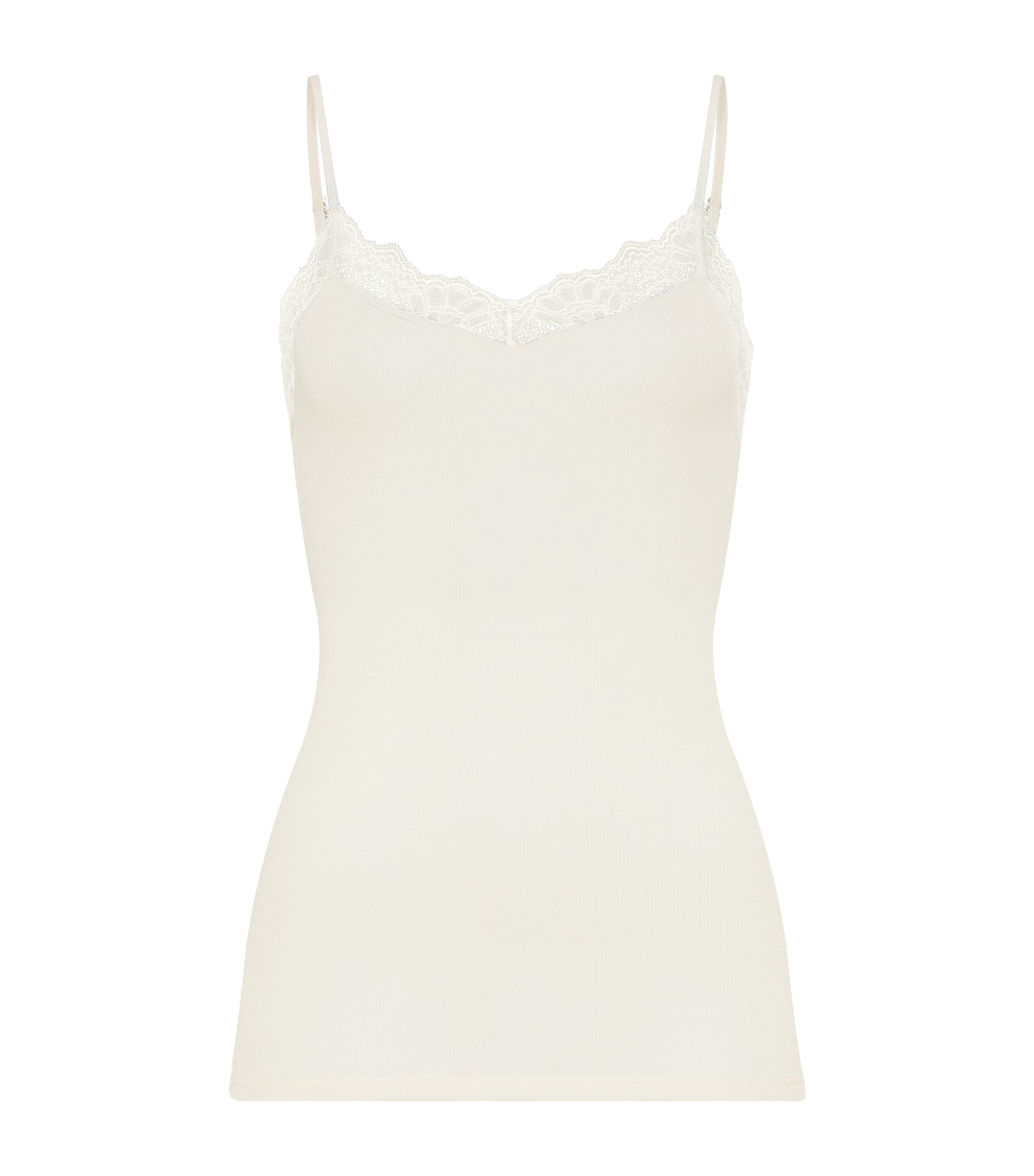Hanro Womens Wool-Silk Cami Top Misty White Image 1