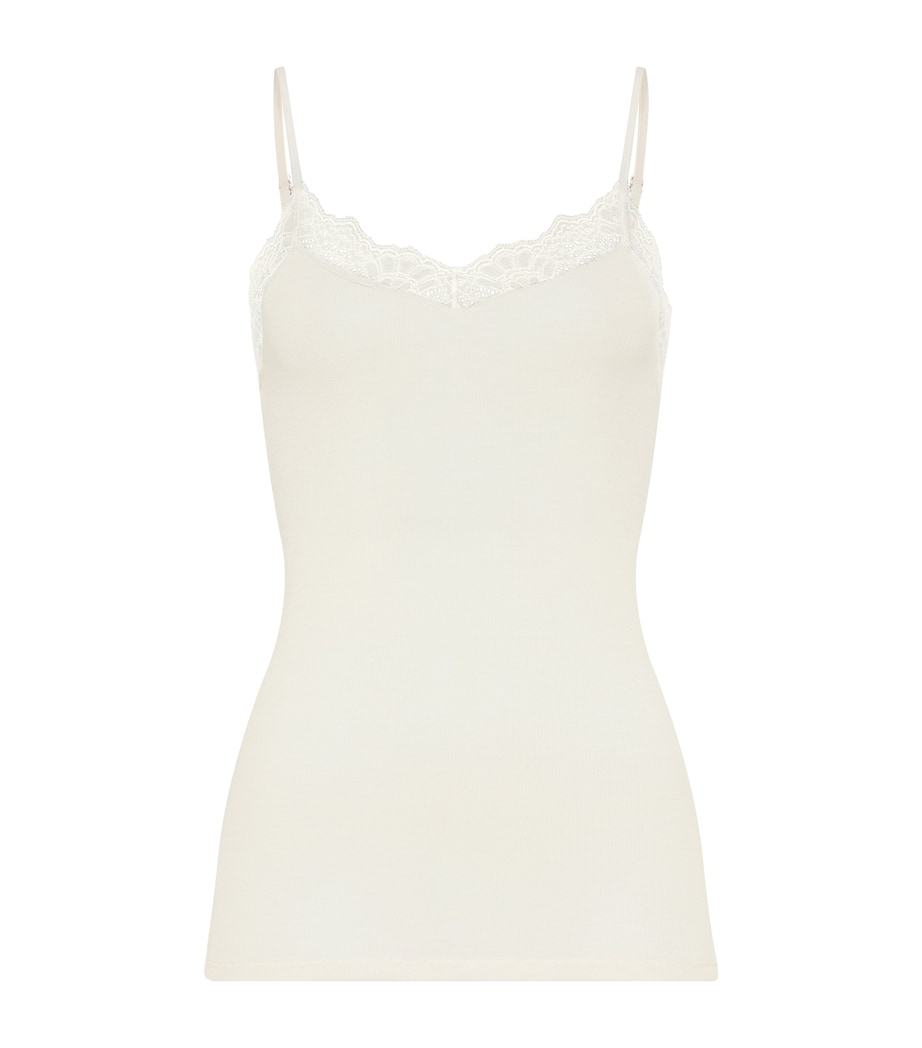 Hanro Womens Wool-Silk Cami Top Misty White Image 1