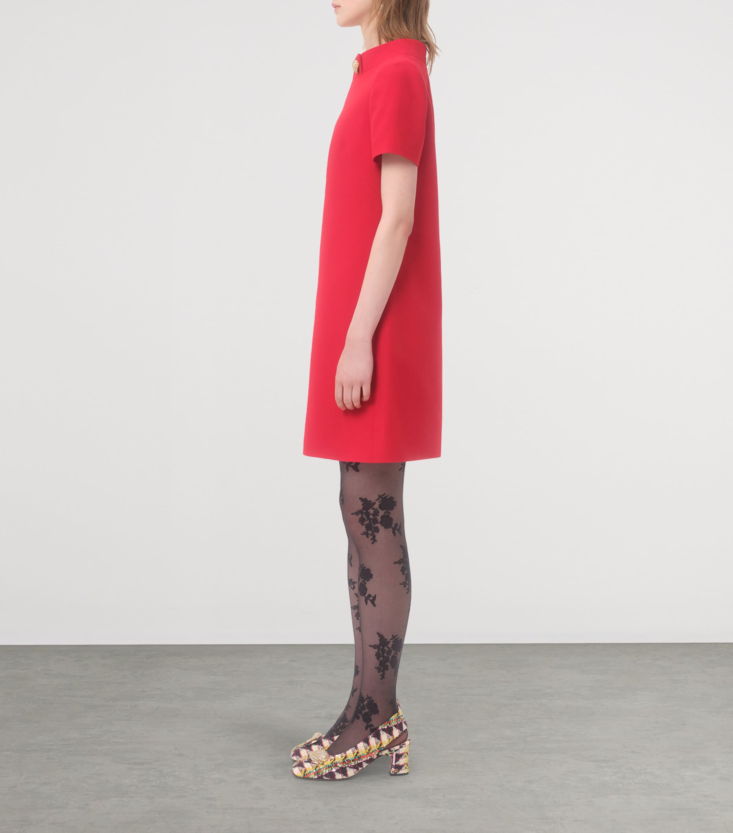 Wool-Silk Embellished Mini Dress R9M Image 3