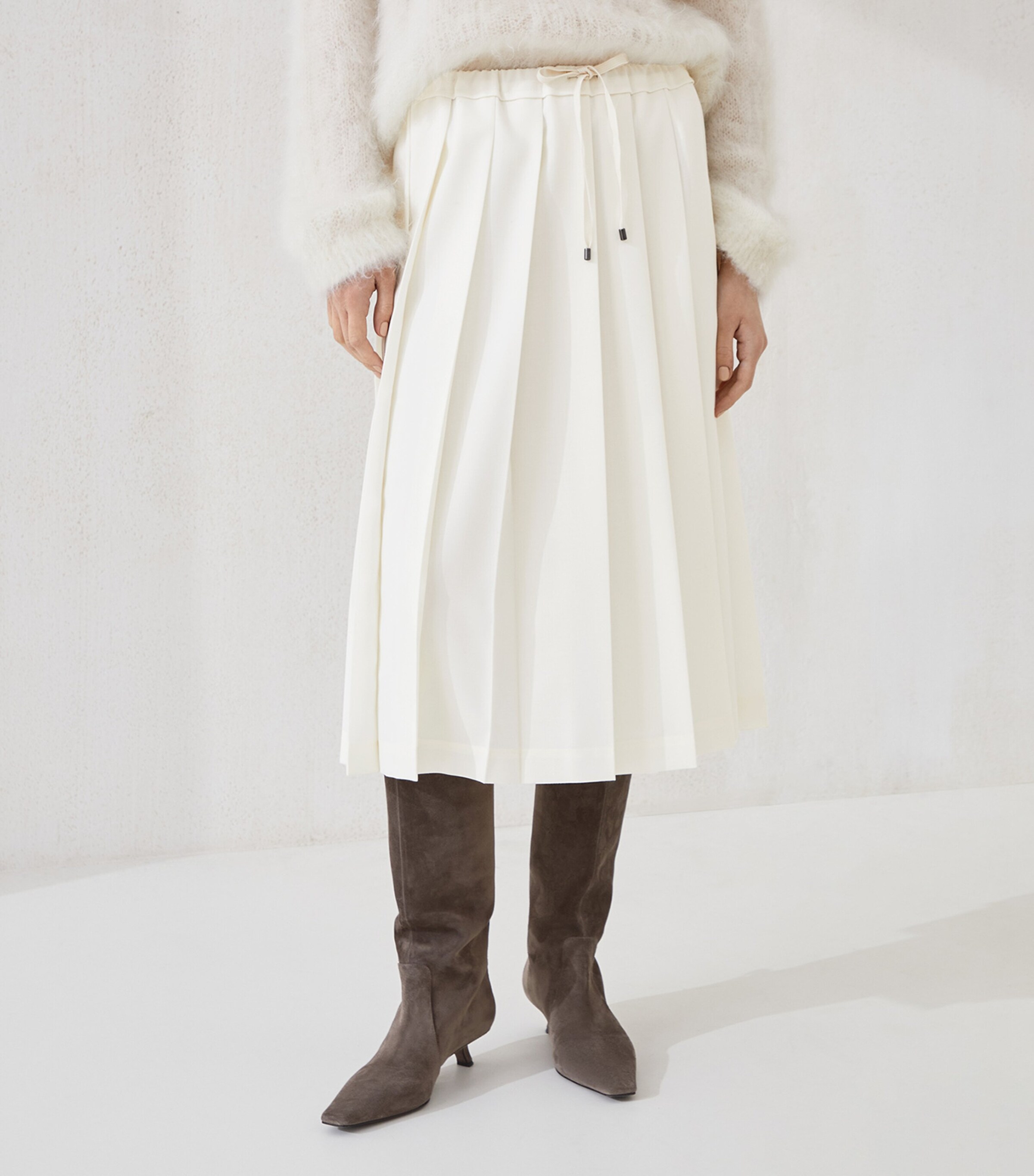 Techno Virgin Wool-Blend Track Skirt C9555 Image 2