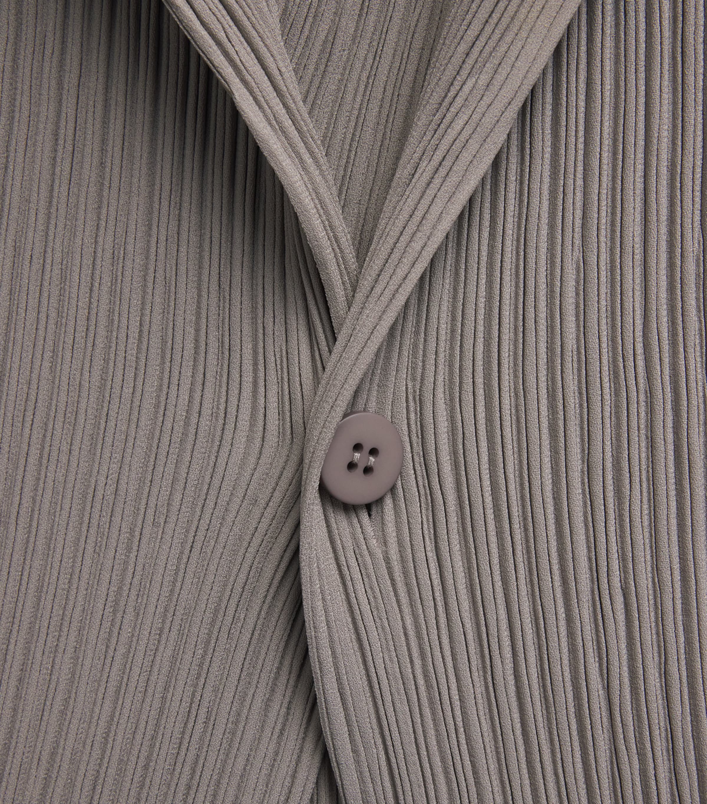 Issey Miyake Womens Hatching Pleats Blazer Greige Image 6