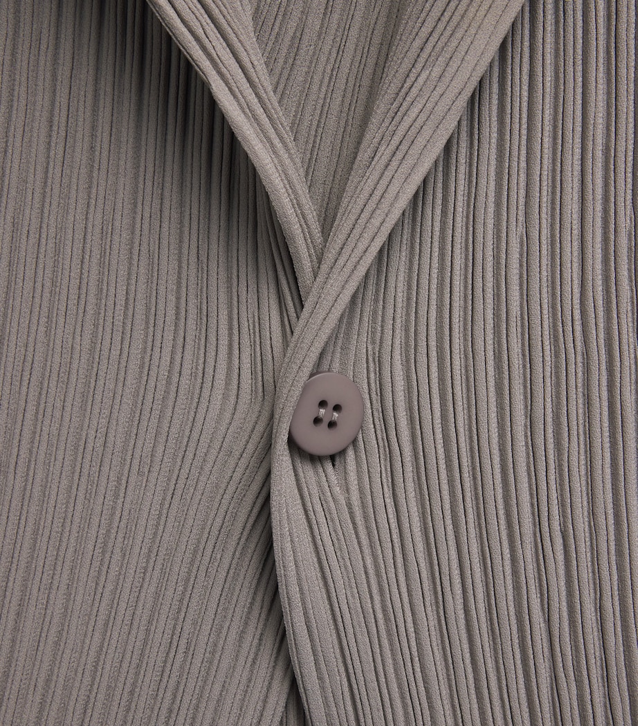 Issey Miyake Womens Hatching Pleats Blazer Greige Image 6