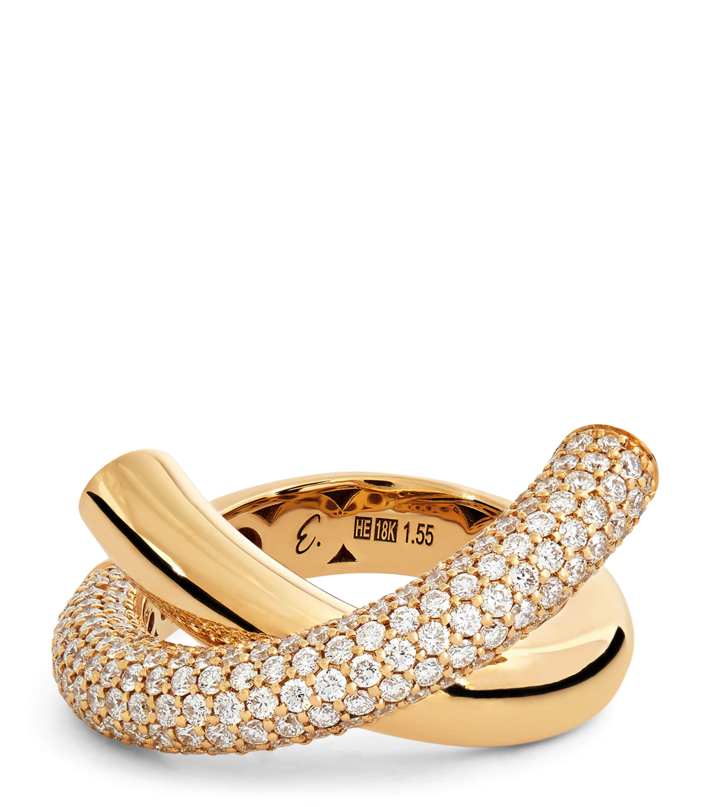 Engelbert Yellow Gold And Diamond Loop Ring