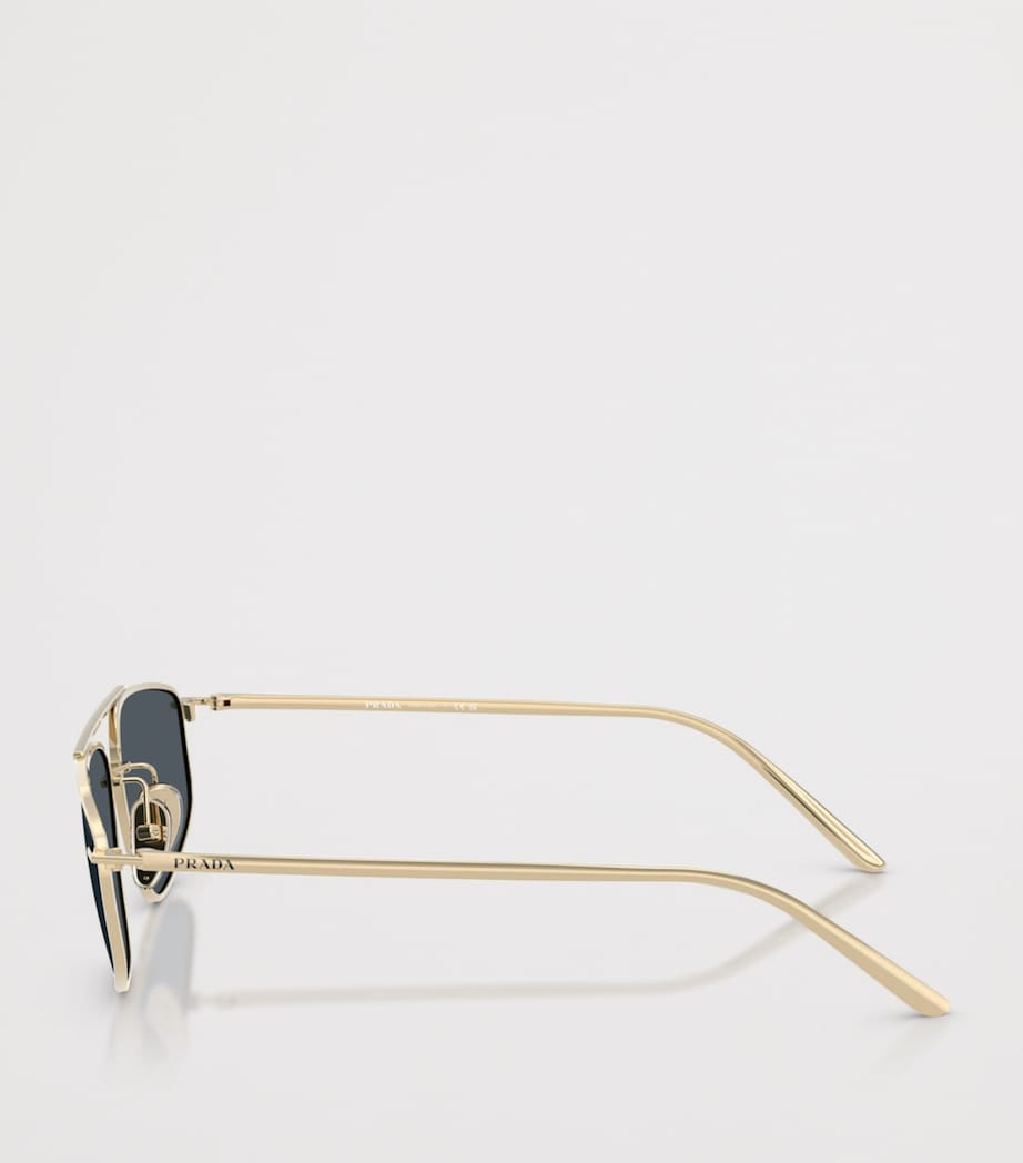 Prada Metal Rectangular Sunglasses Gold Image 3