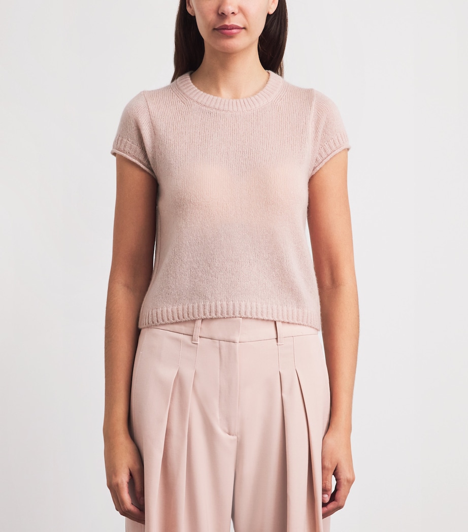 ME+EM Womens Wool-Cashmere-Silk T-Shirt Sweater Blush Pink Image 4