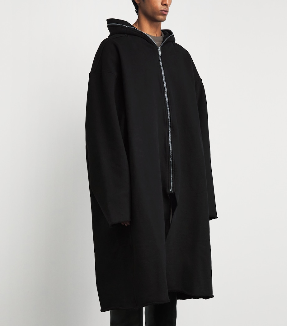 Rick Owens Mens Stretch-Cotton Gimp Coat Black Image 4