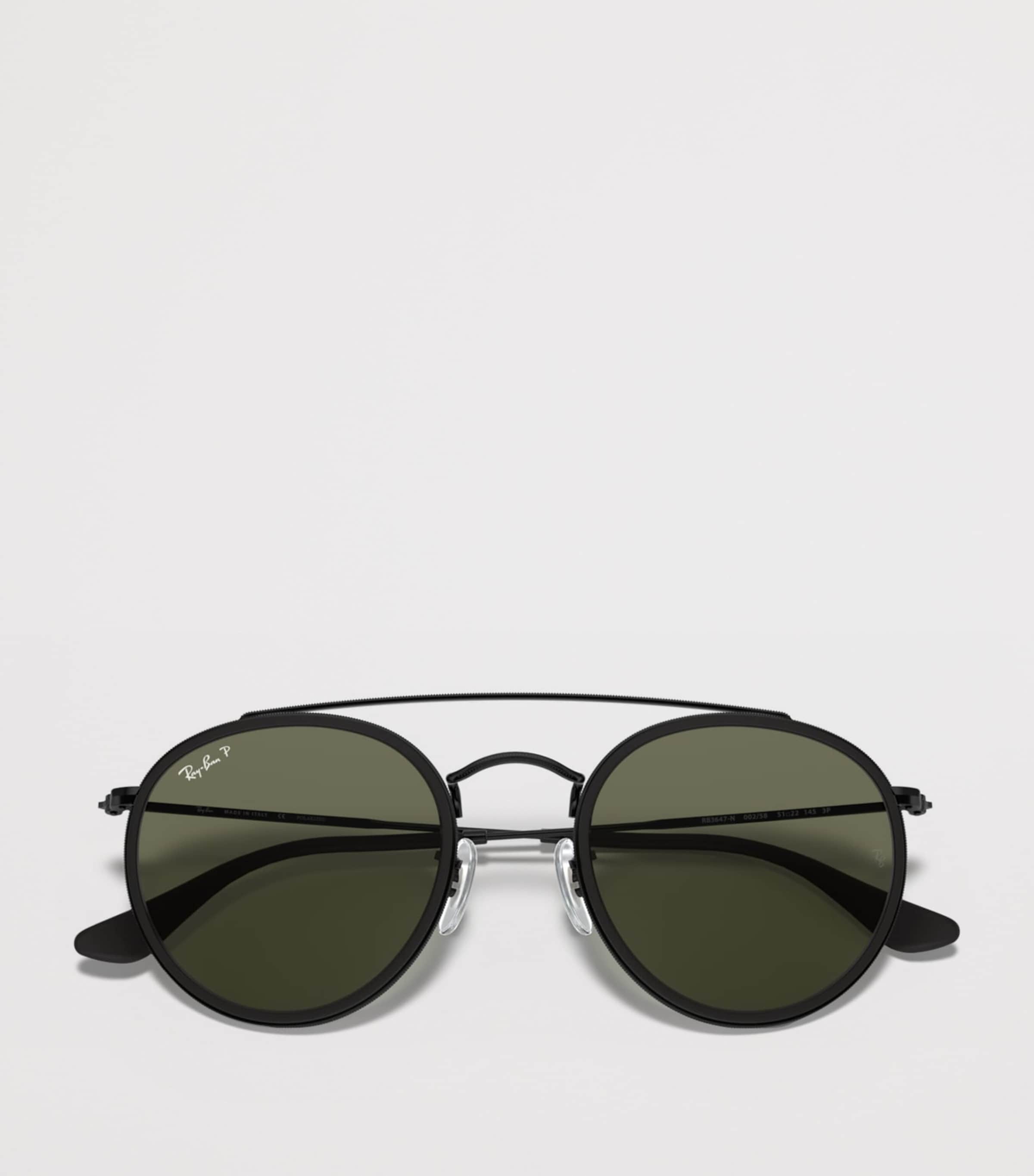 Ray-Ban RB3647N Double Bridge Round Sunglasses Black Image 5