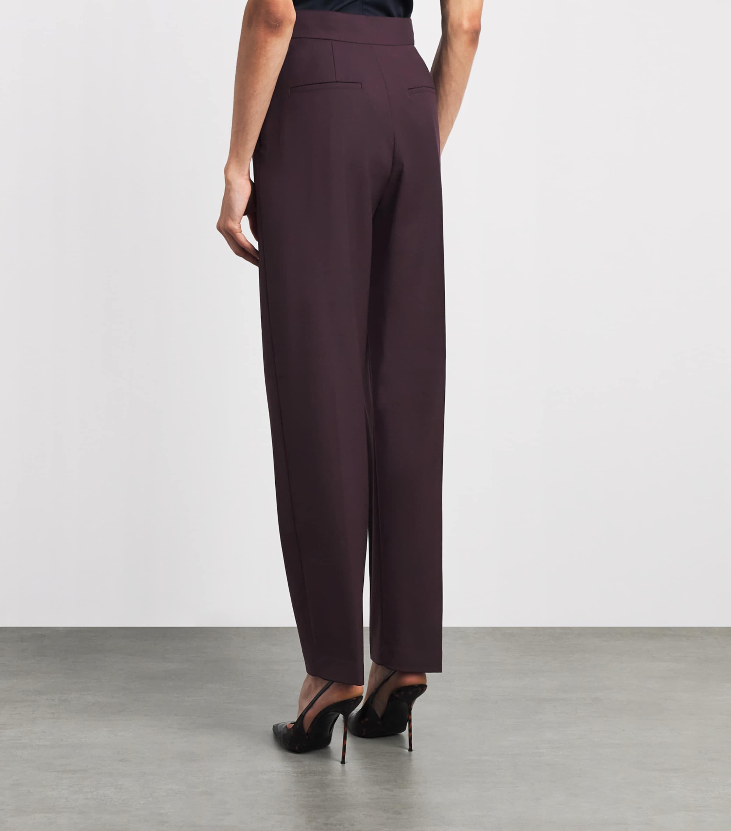 Roksanda Womens Satin Ragosta Tailored Trousers Burgundy Image 5