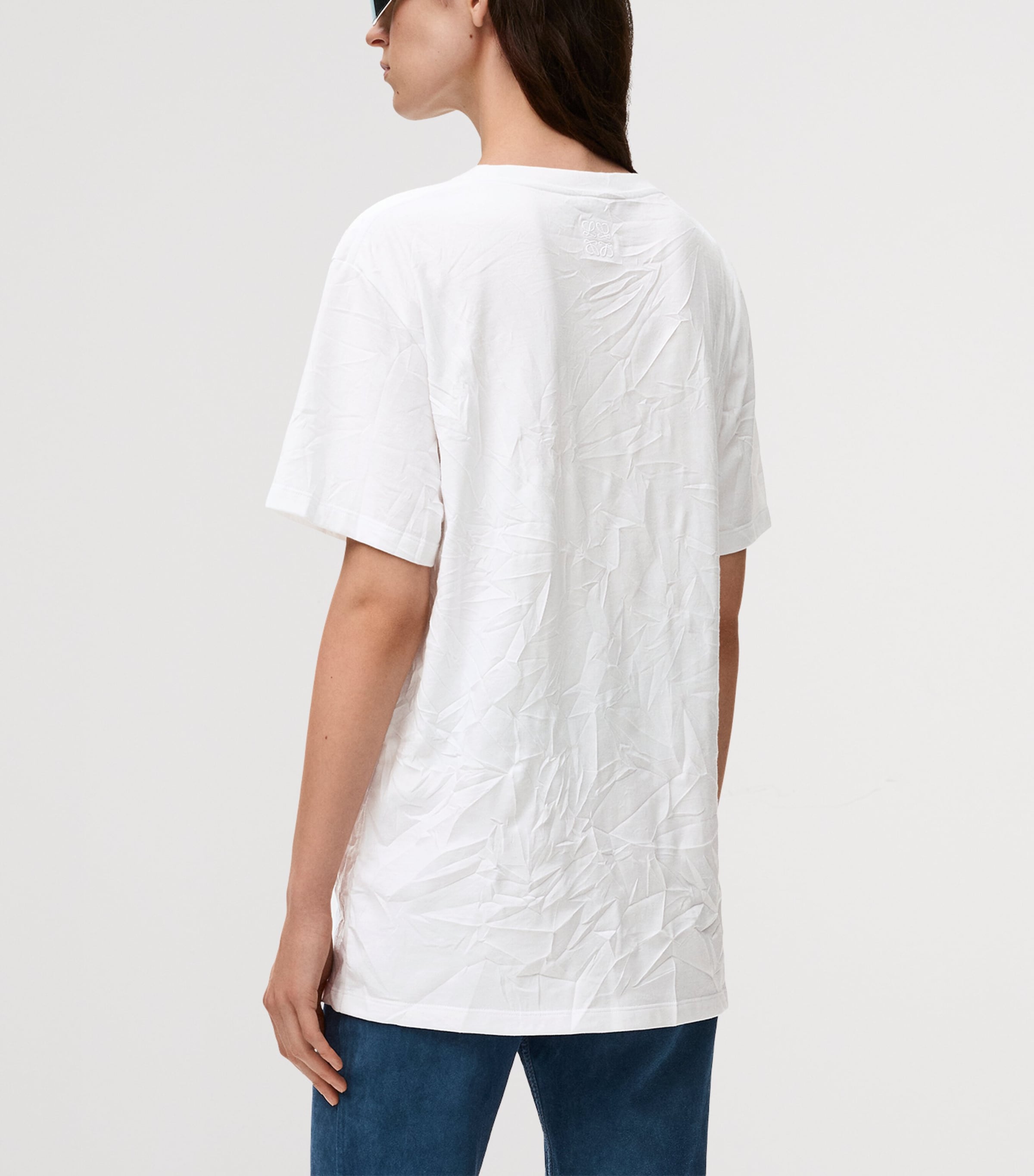 LOEWE Womens Cotton Graphic Logo T-Shirt White Image 4