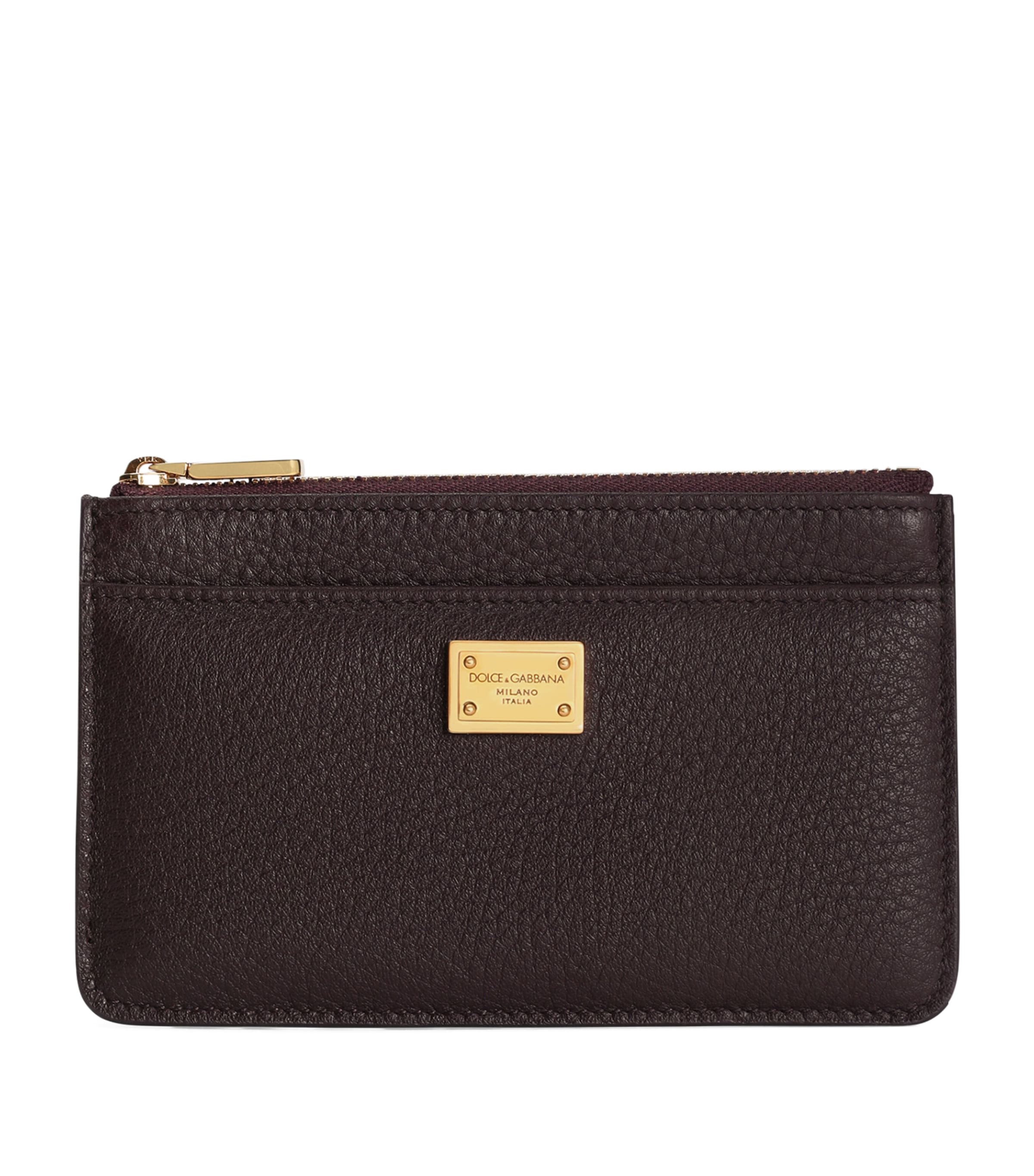 Dolce&Gabbana Leather Zipped Card Holder Wine Image 1
