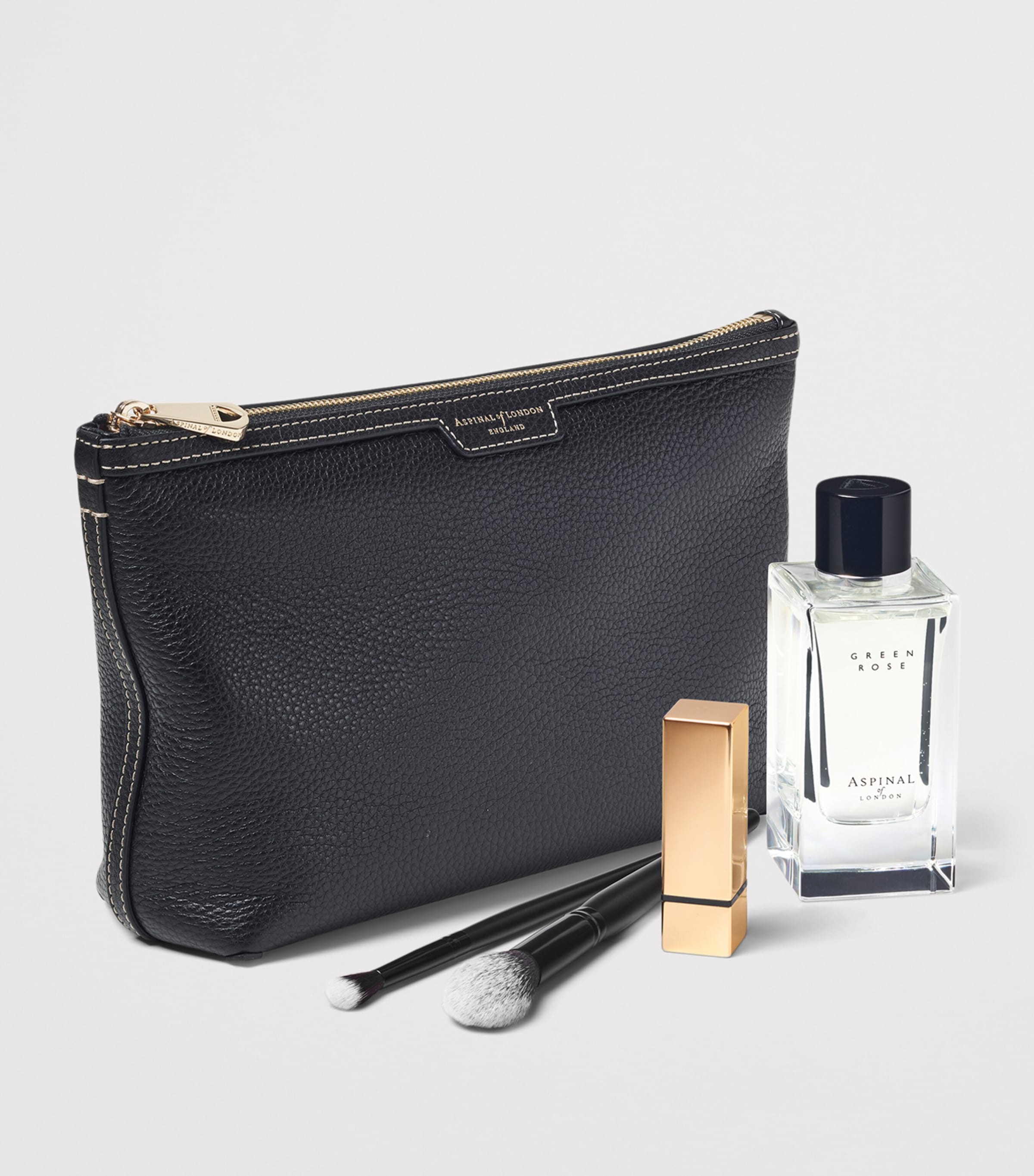 Aspinal Of London Leather Hudson Toiletry Bag Black Image 3