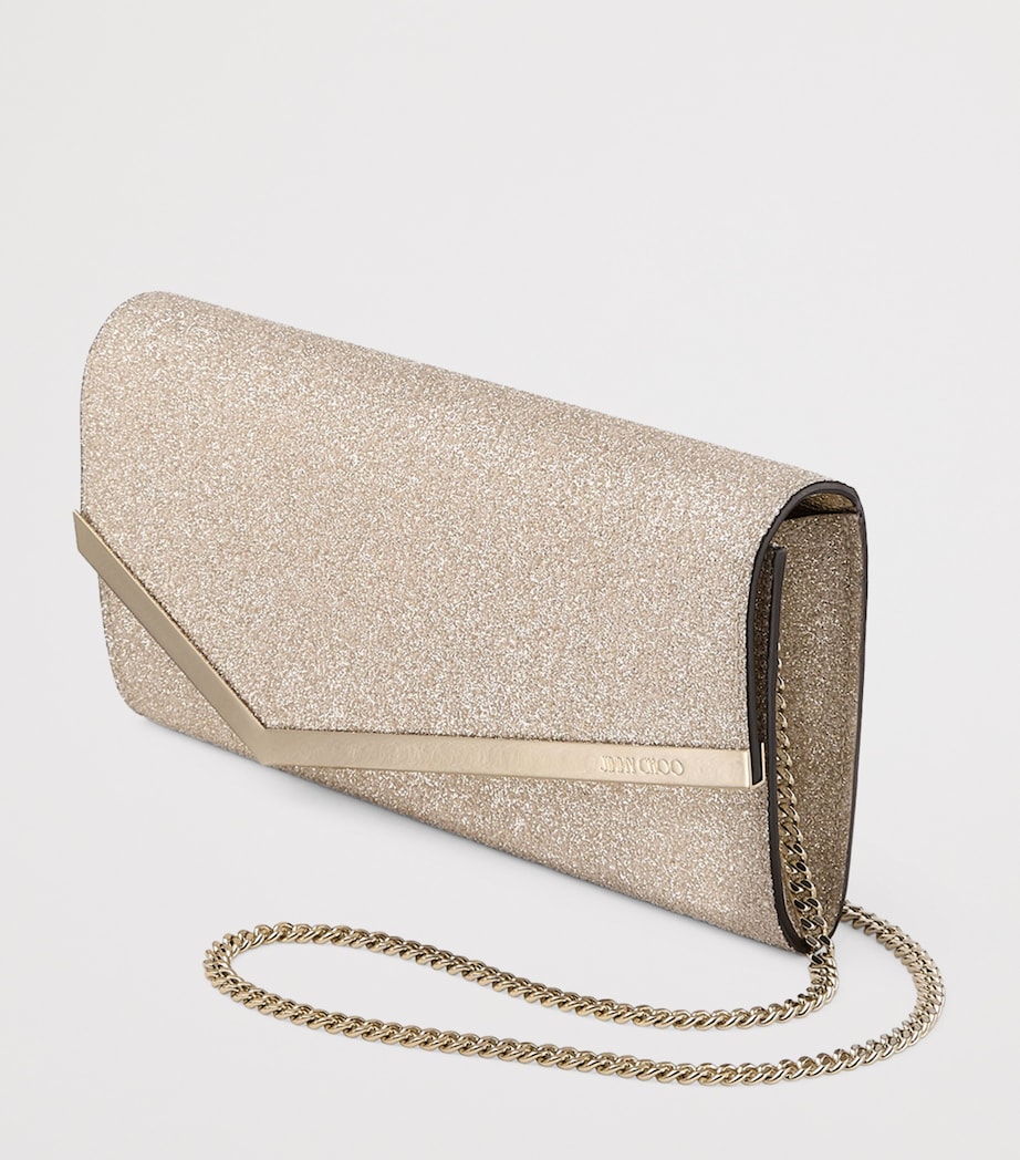 Jimmy Choo Glitter Emmie Clutch Bag Light Soft Gold/ligh Image 3