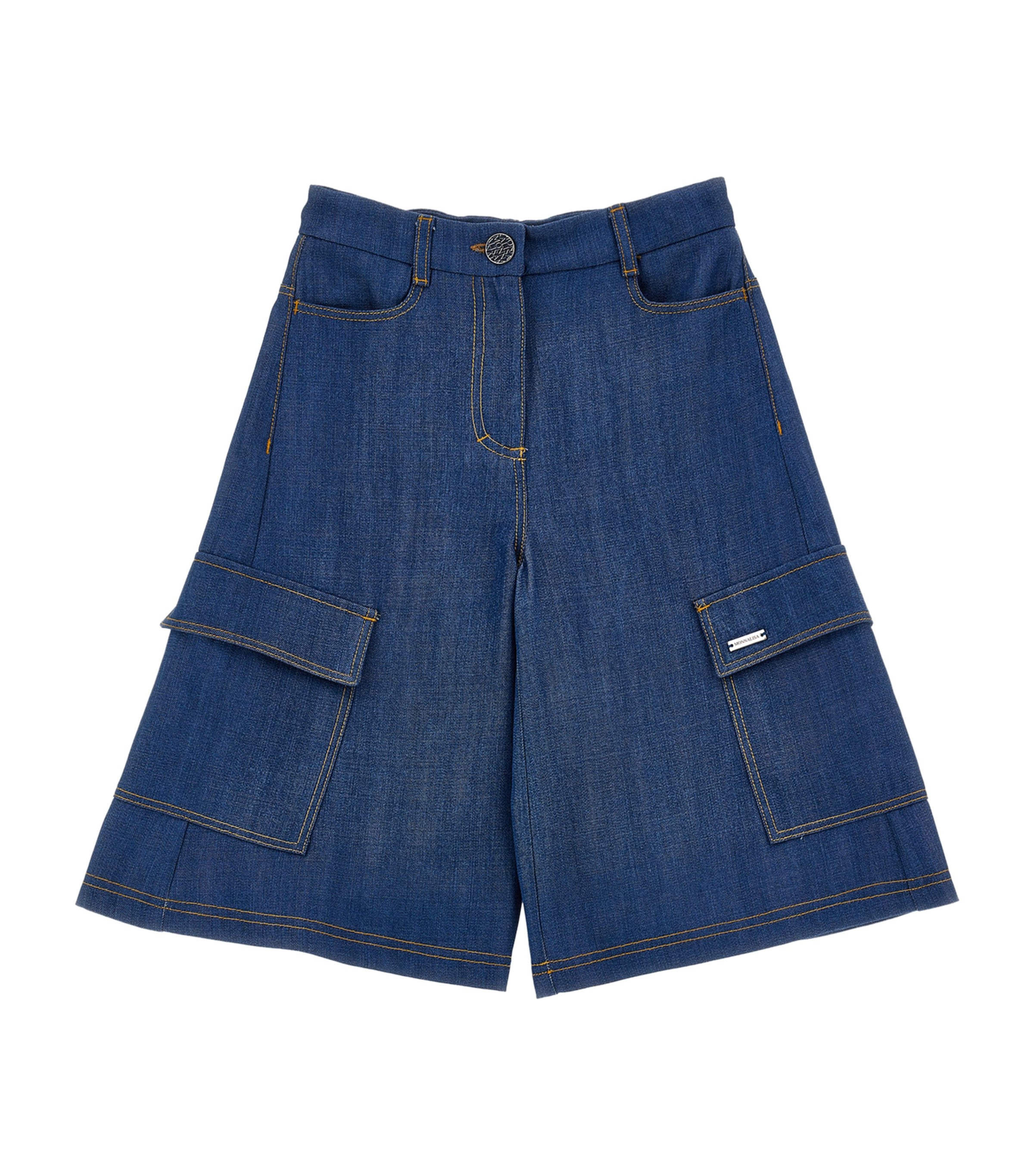 Monnalisa Cargo Joggers Denim In Blue
