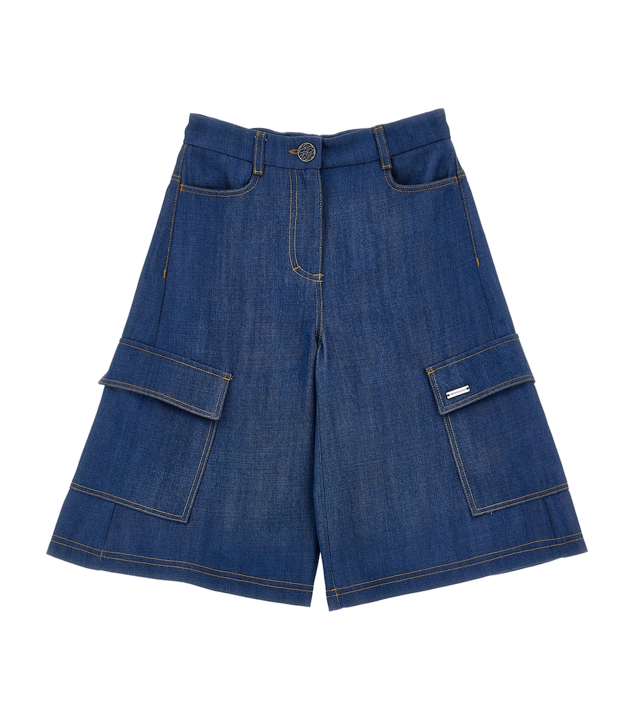 Lyocell-Denim Cargo Shorts (2-12 Years) BLU STONE DENIM Image 1