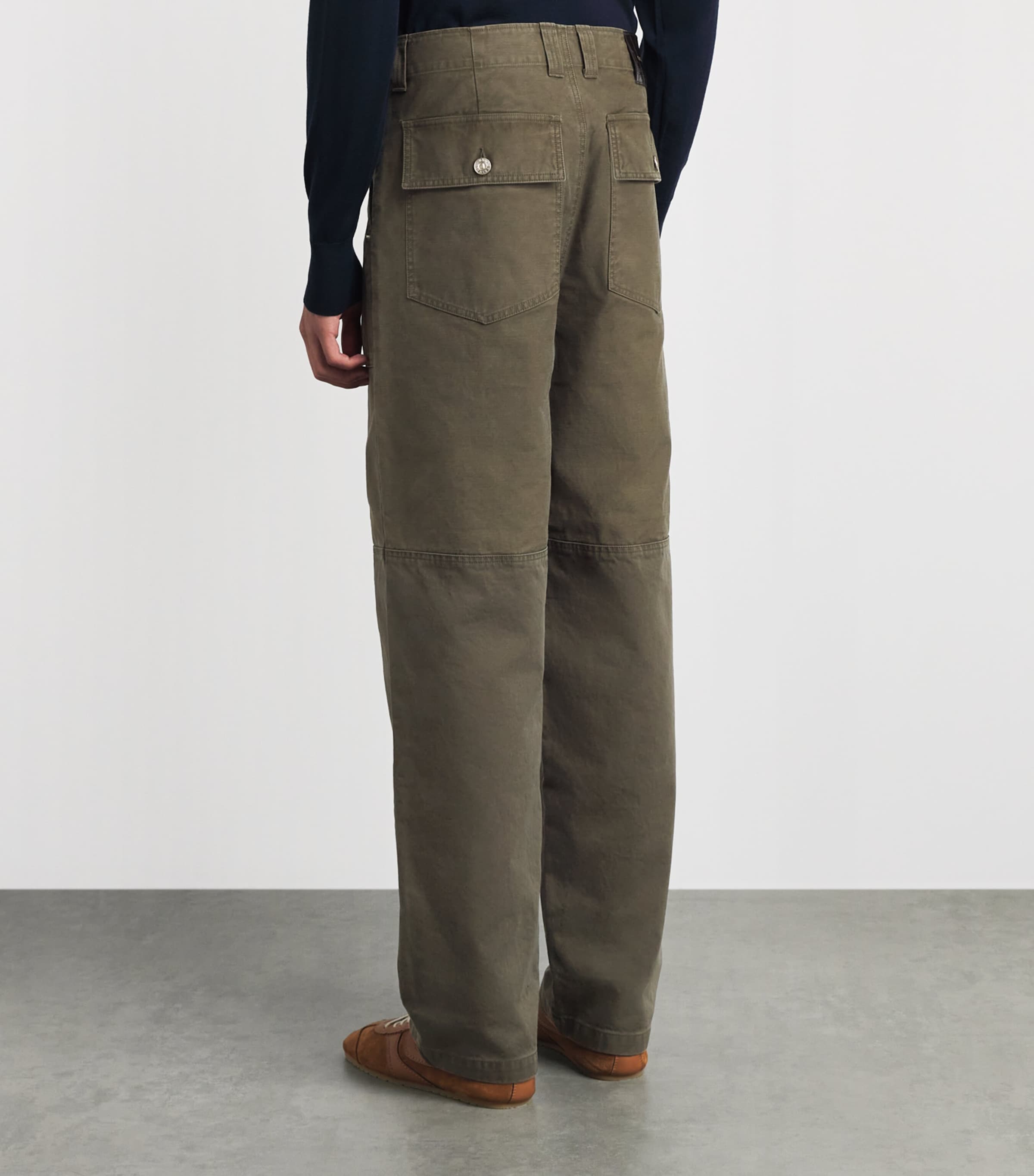 Wales Bonner Mens Organic Cotton Brixton Trousers Olive Image 5
