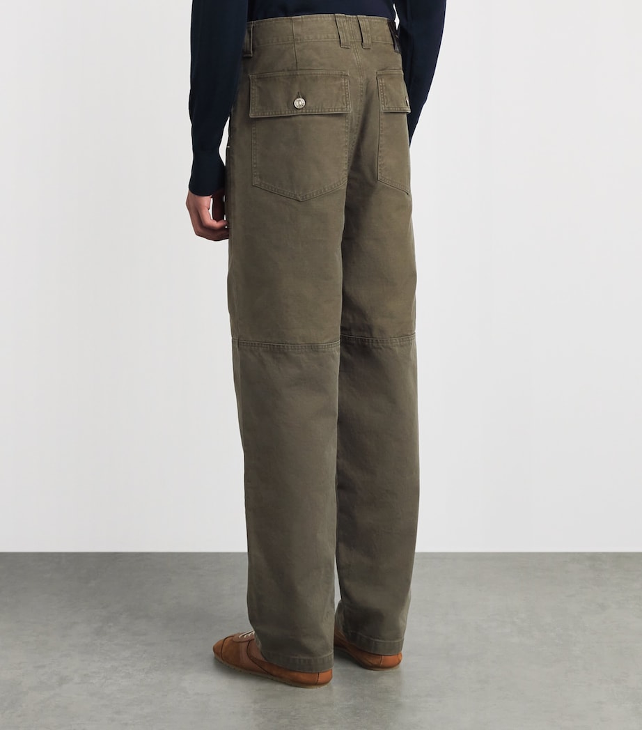 Wales Bonner Mens Organic Cotton Brixton Trousers Olive Image 5