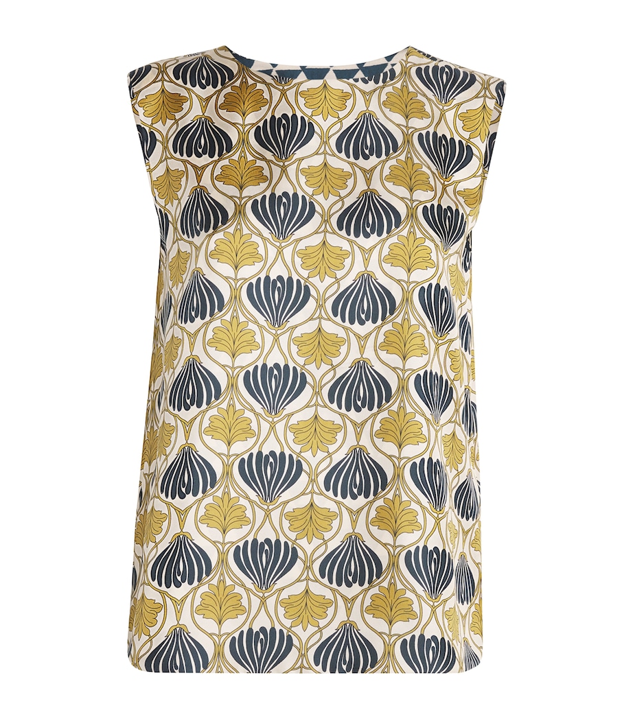 Silk Reversible V-Neck Top MUSTARD Image 1