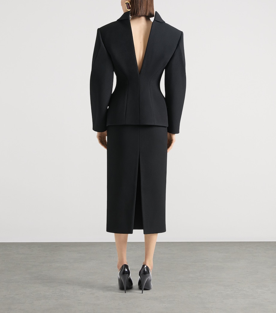 Wool-Blend Cocoon Jacket BLACK Image 3