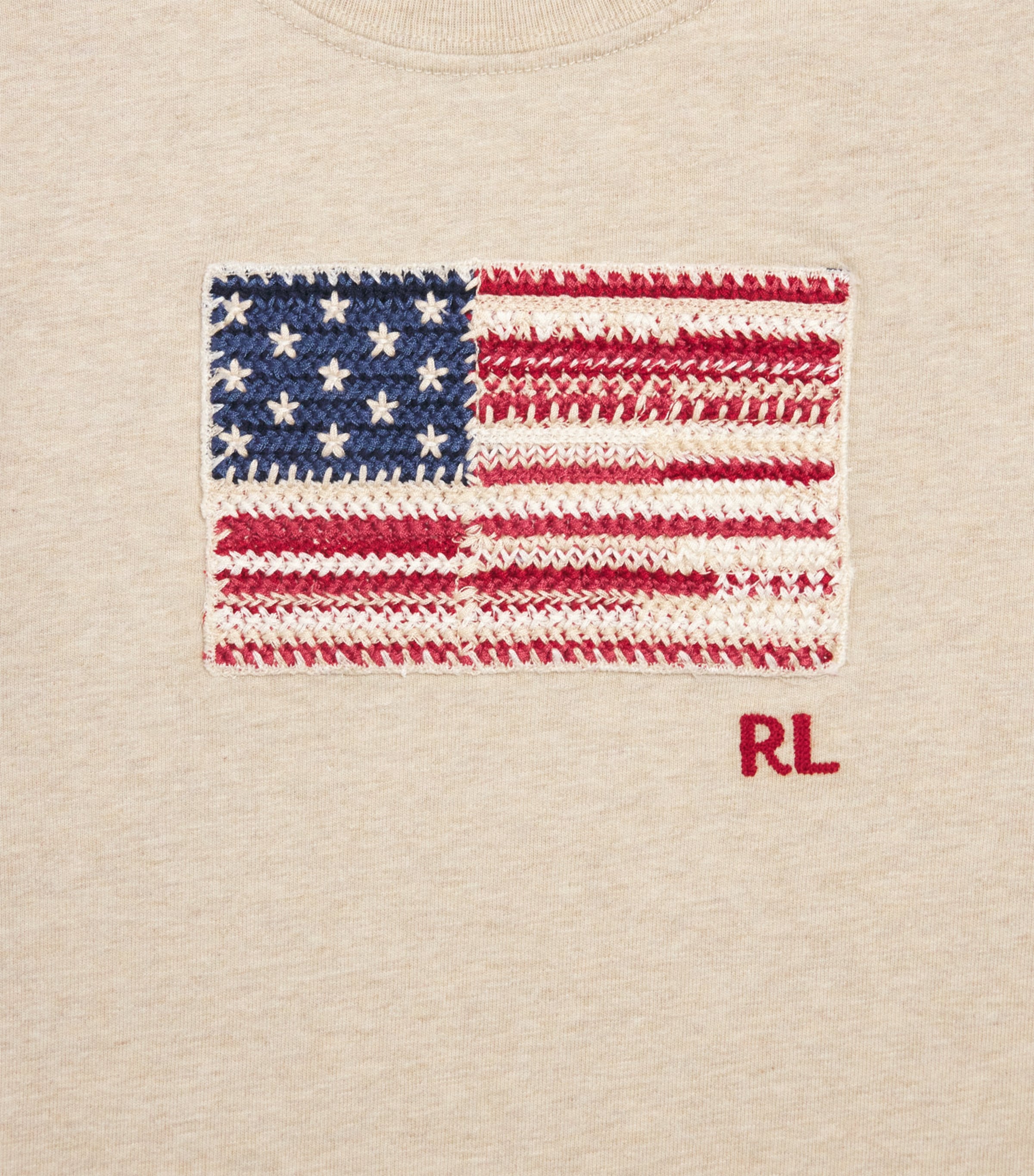 Ralph Lauren Kids Cotton American Flag T-Shirt (7-14 Years) Expedition Dune Hthr Image 3