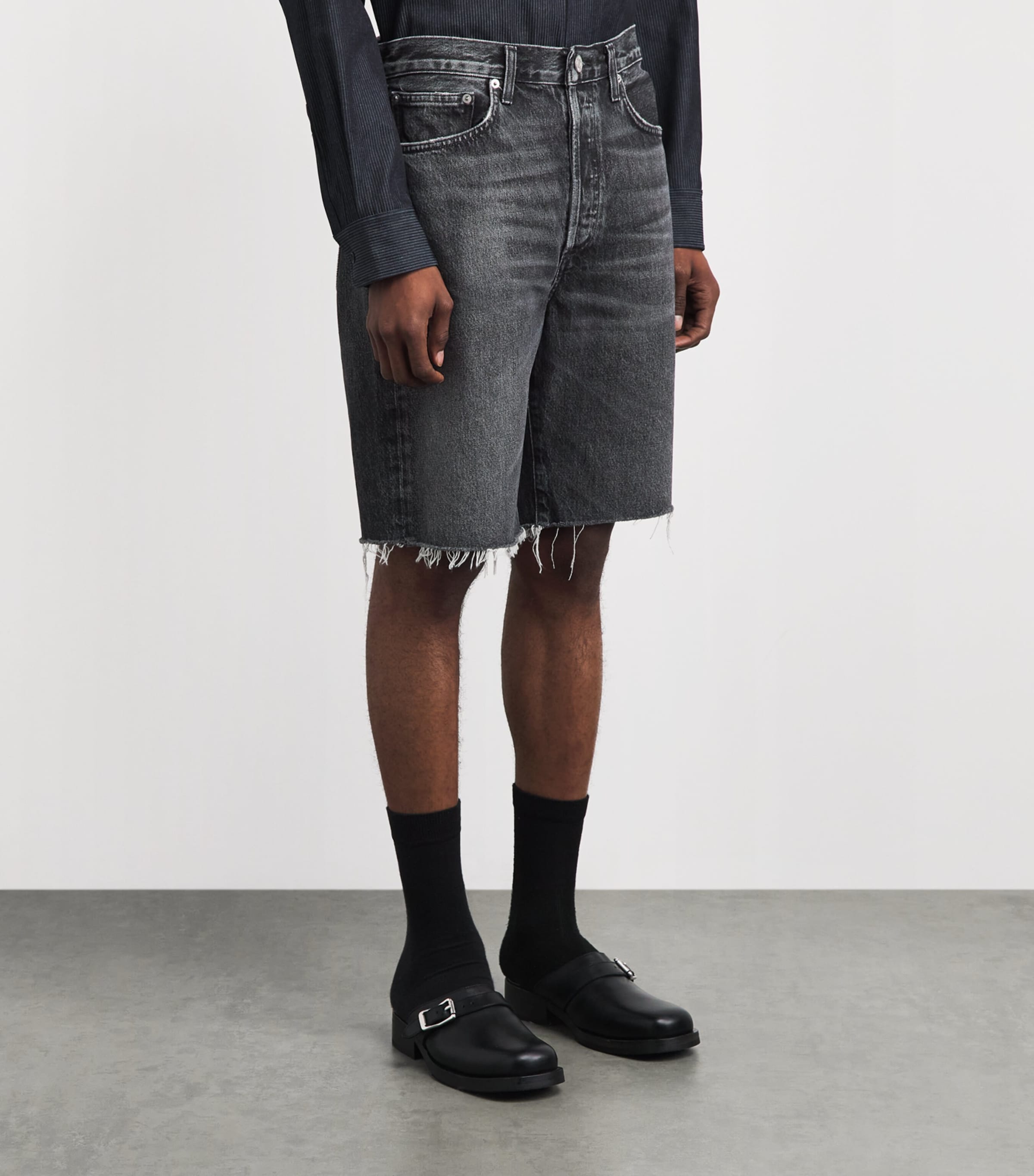 AGOLDE Mens Denim Anson Shorts Clipvdk Wsh Blk Image 4