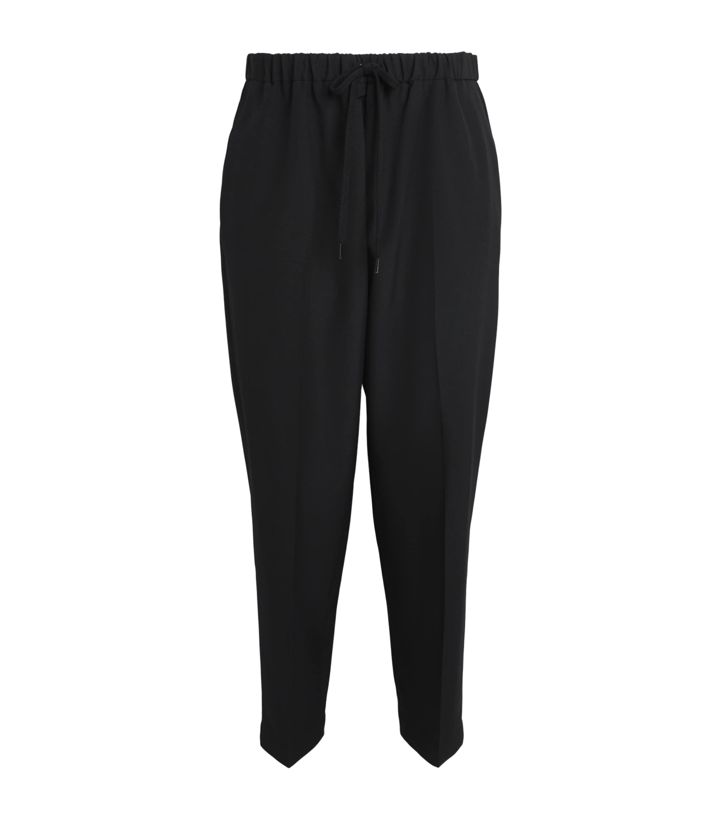 MM6 Maison Margiela Mens Cotton Pleated Drawstring Trousers Black Image 1