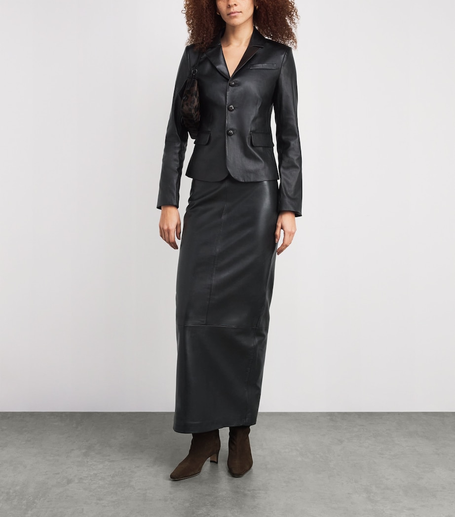 Leather Blazer BLACK Image 2