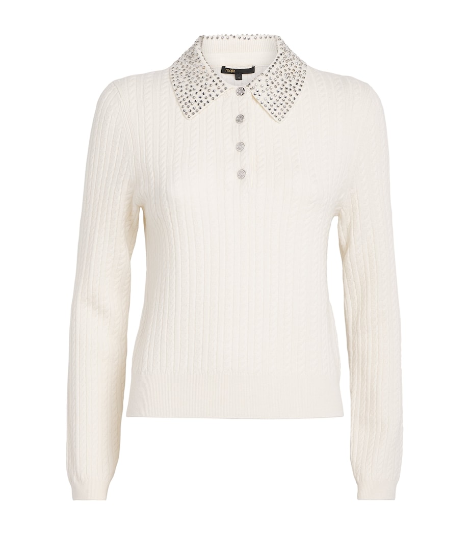 Wool Embellished Cardigan ECRU Image 1