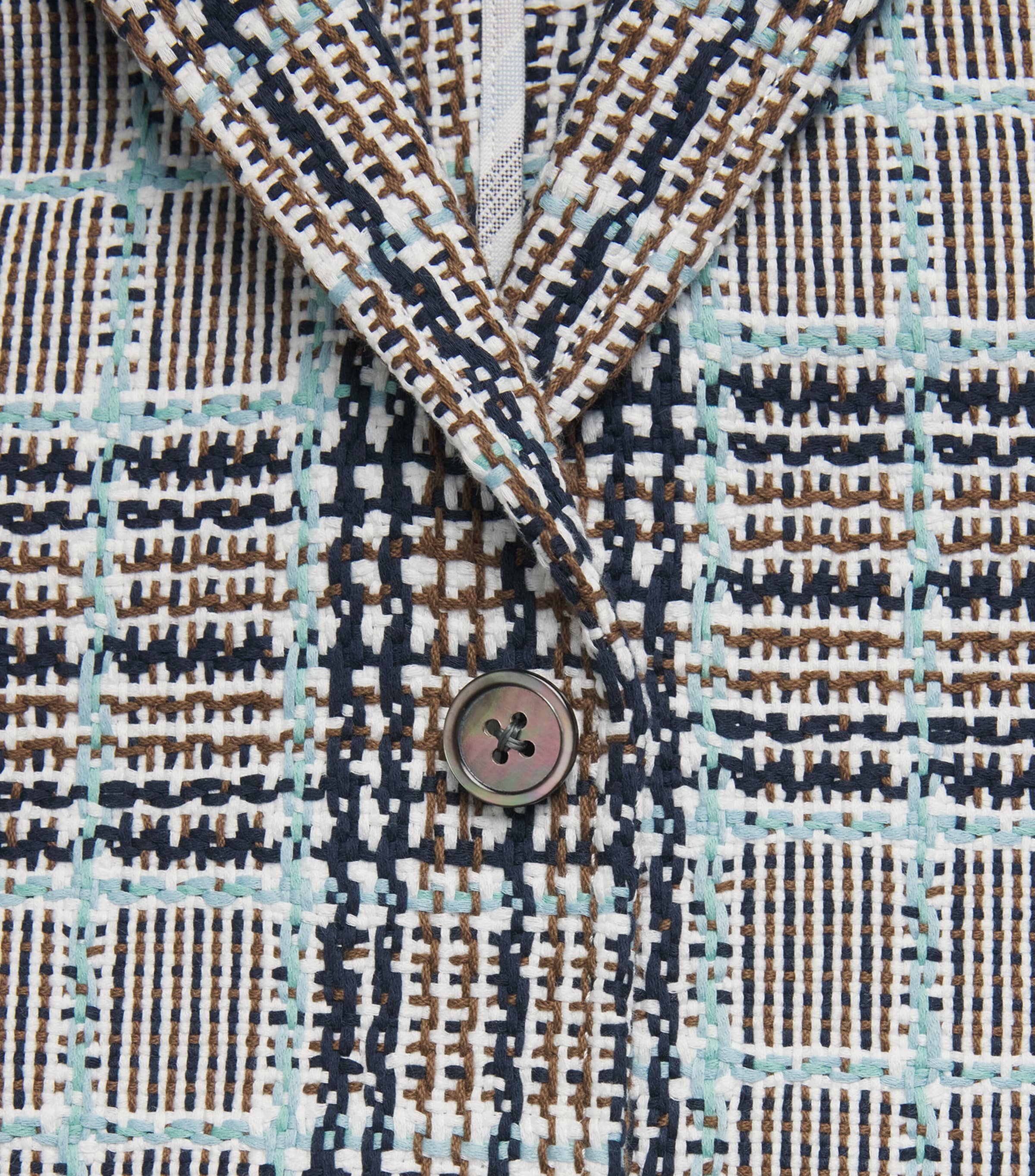 Cotton Tweed Check Blazer LIGHT BLUE Image 5