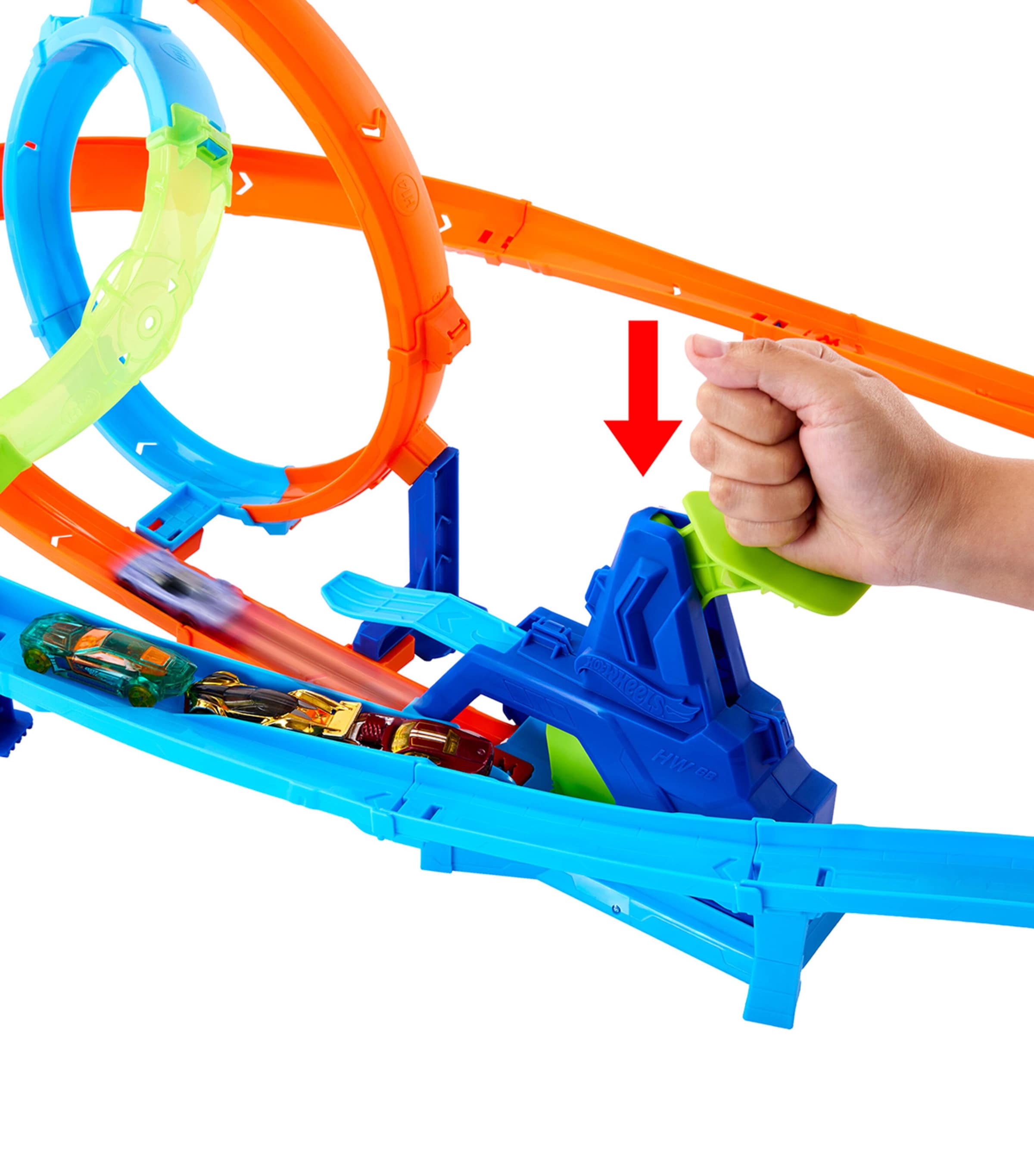 Hot Wheels Stunt Tracks Rapid Launch Cyclone Set MULTI Image 2